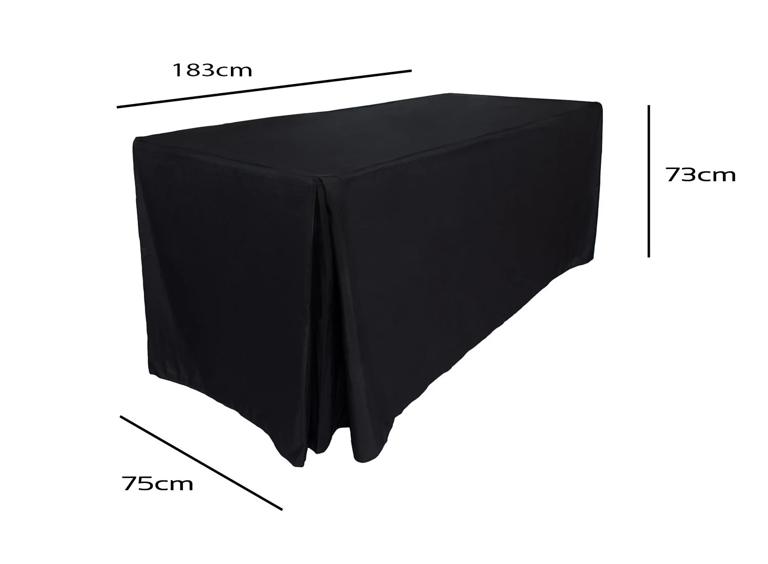 Premium Fitted Tablecloth - Black (6ft) - Image 2