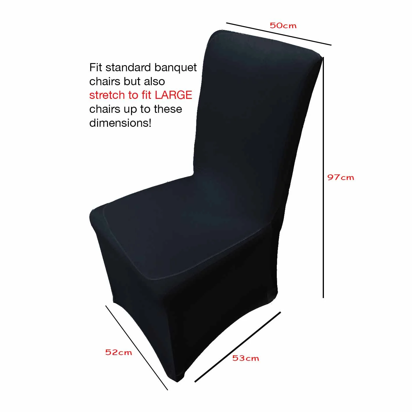 Lycra Chair Covers - Black (210gsm) - Image 9