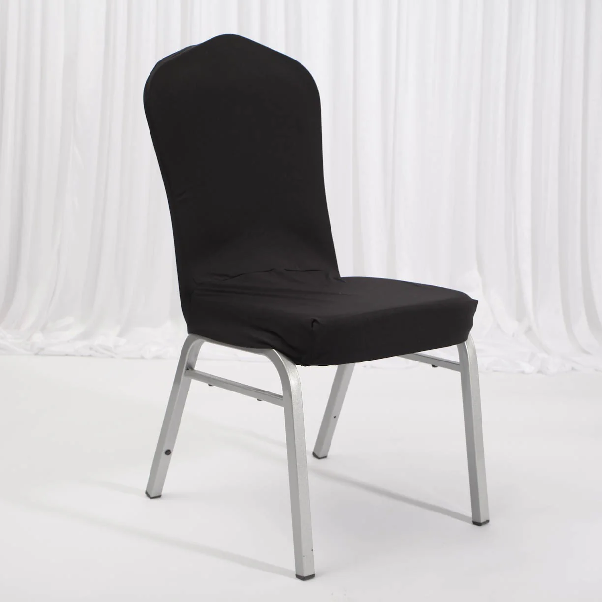 Lycra Dining Chair Covers (Toppers) - Black - Image 2