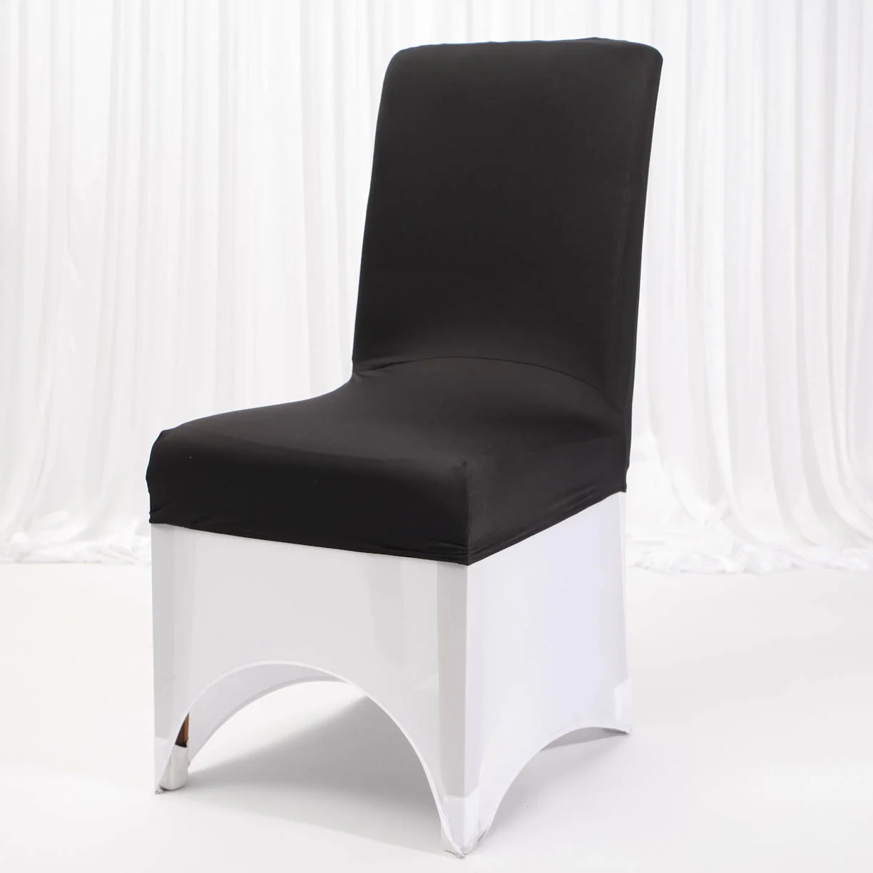 Lycra Dining Chair Covers (Toppers) - Black - Image 3