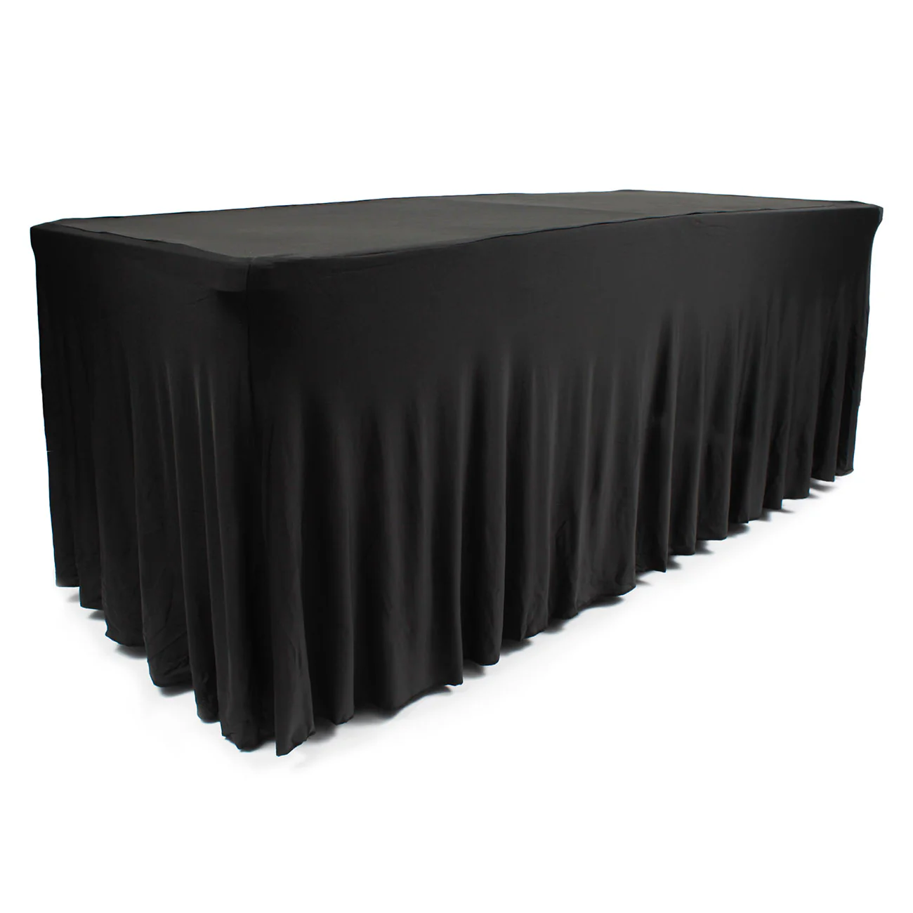 Lycra Fitted Tablecloth with Skirting - Black (6ft)