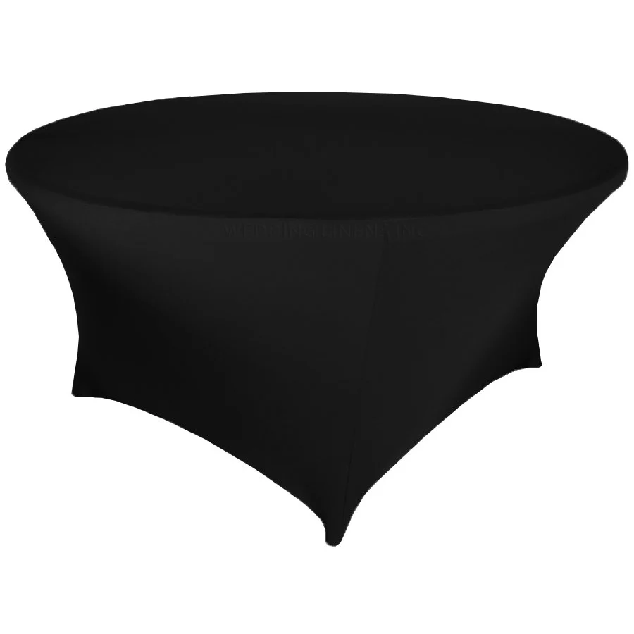 Round Lycra Fitted Tablecloth - Black (6ft)