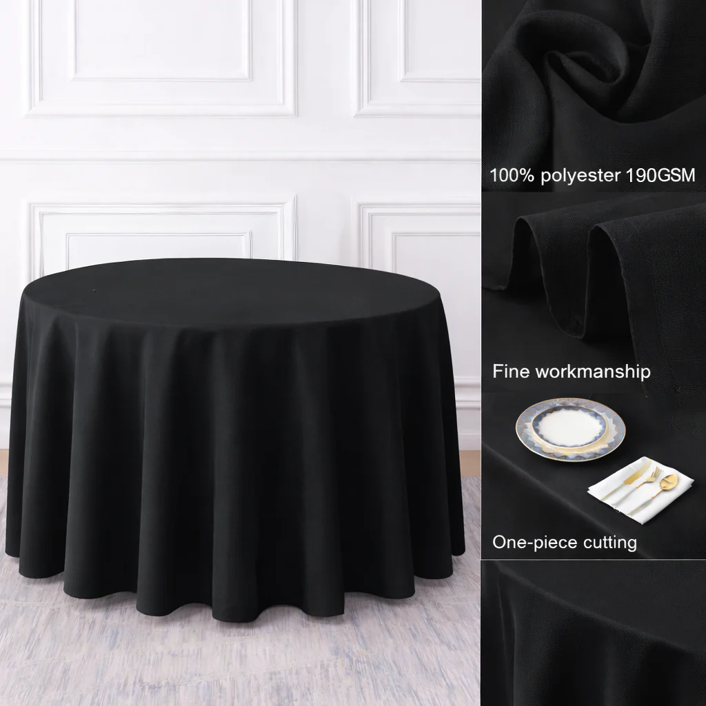Round Tablecloth - Black (320cm) - Image 2