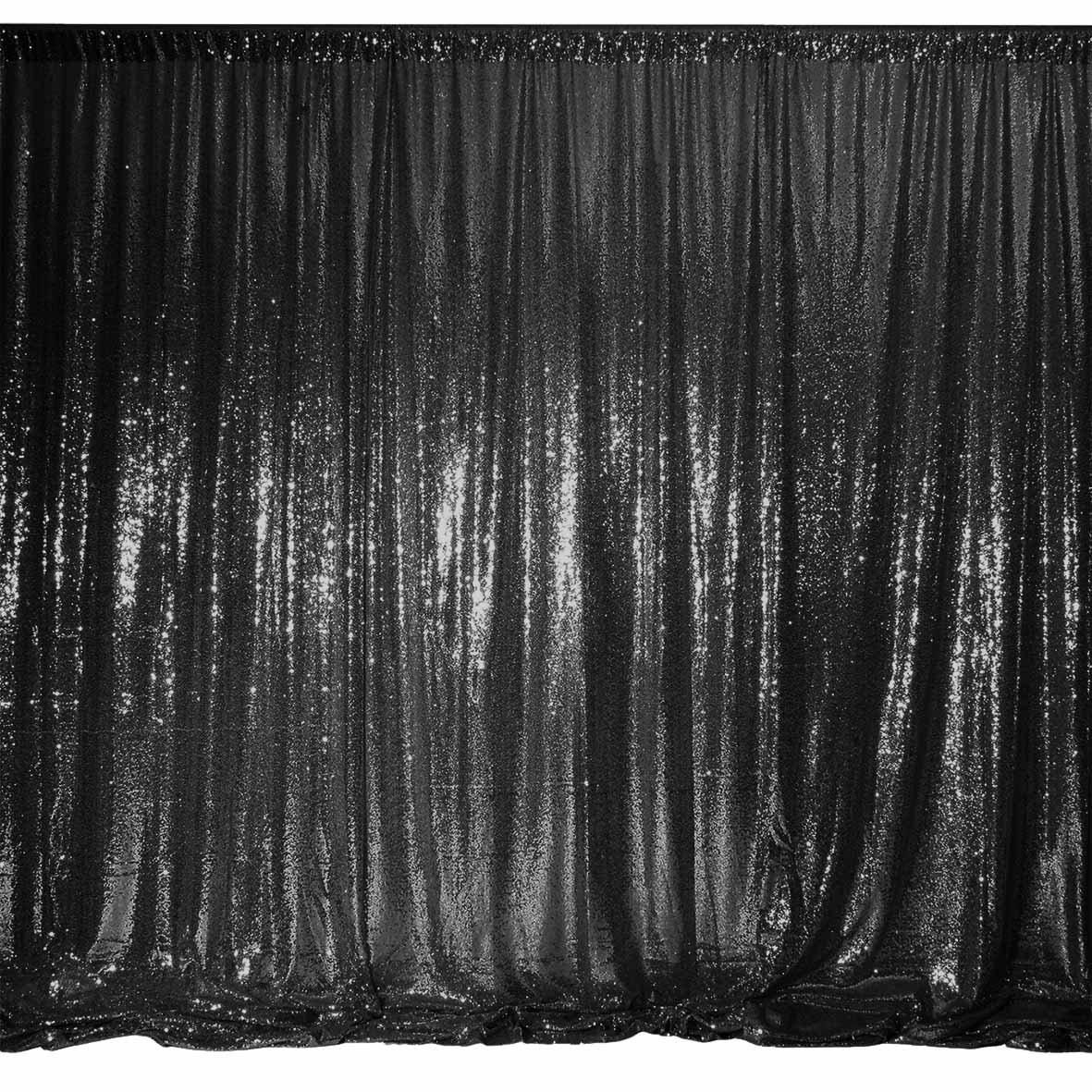 Sequin Backdrop Panel / Curtain- Black (1.25x3m) - Image 2
