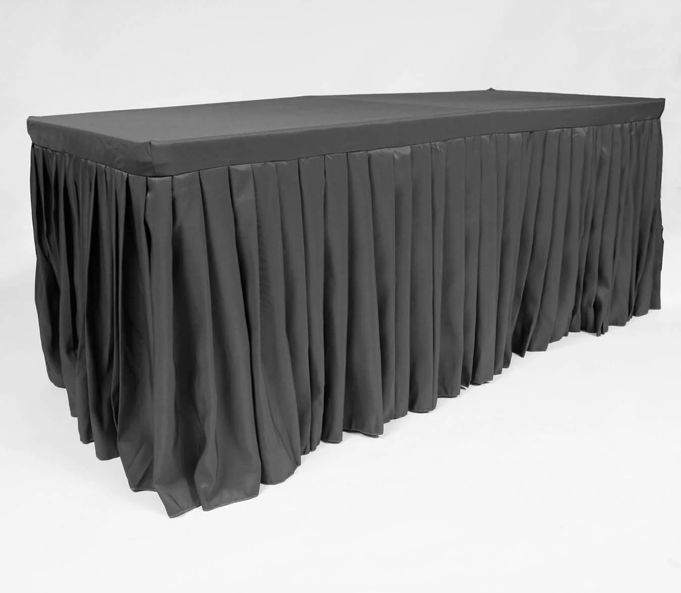 Fitted Tablecloth with Pleated Table Skirting - Black (6ft)