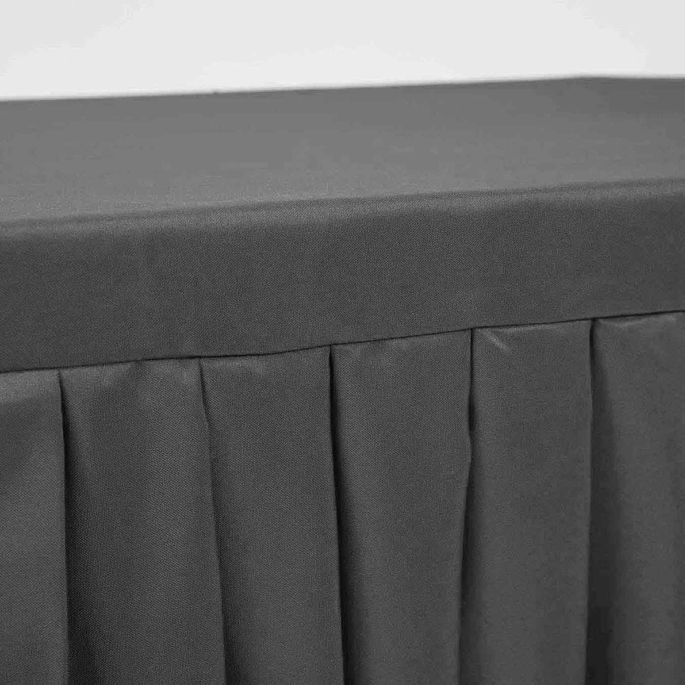 Fitted Tablecloth with Pleated Table Skirting - Black (6ft) - Image 2