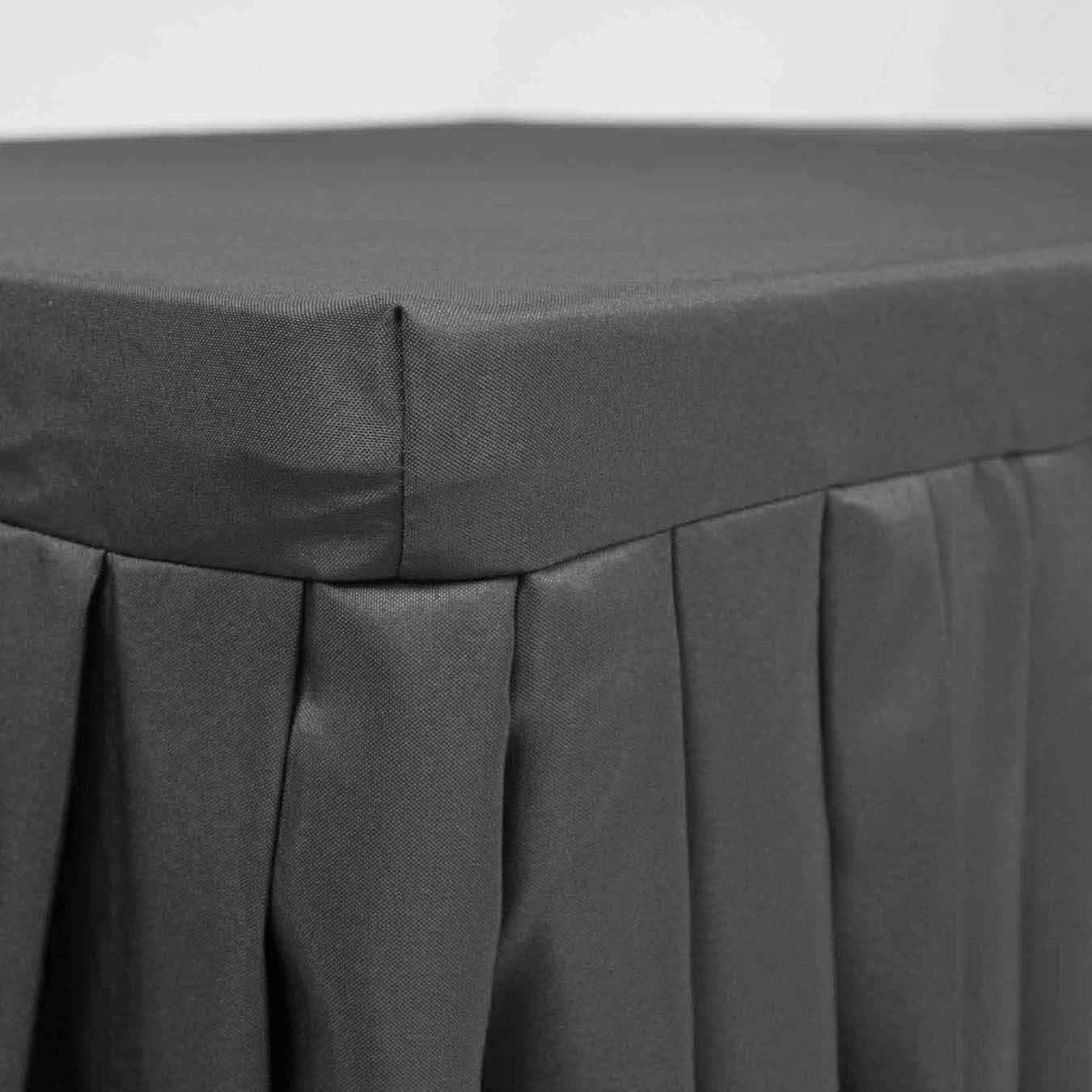 Fitted Tablecloth with Pleated Table Skirting - Black (6ft) - Image 3
