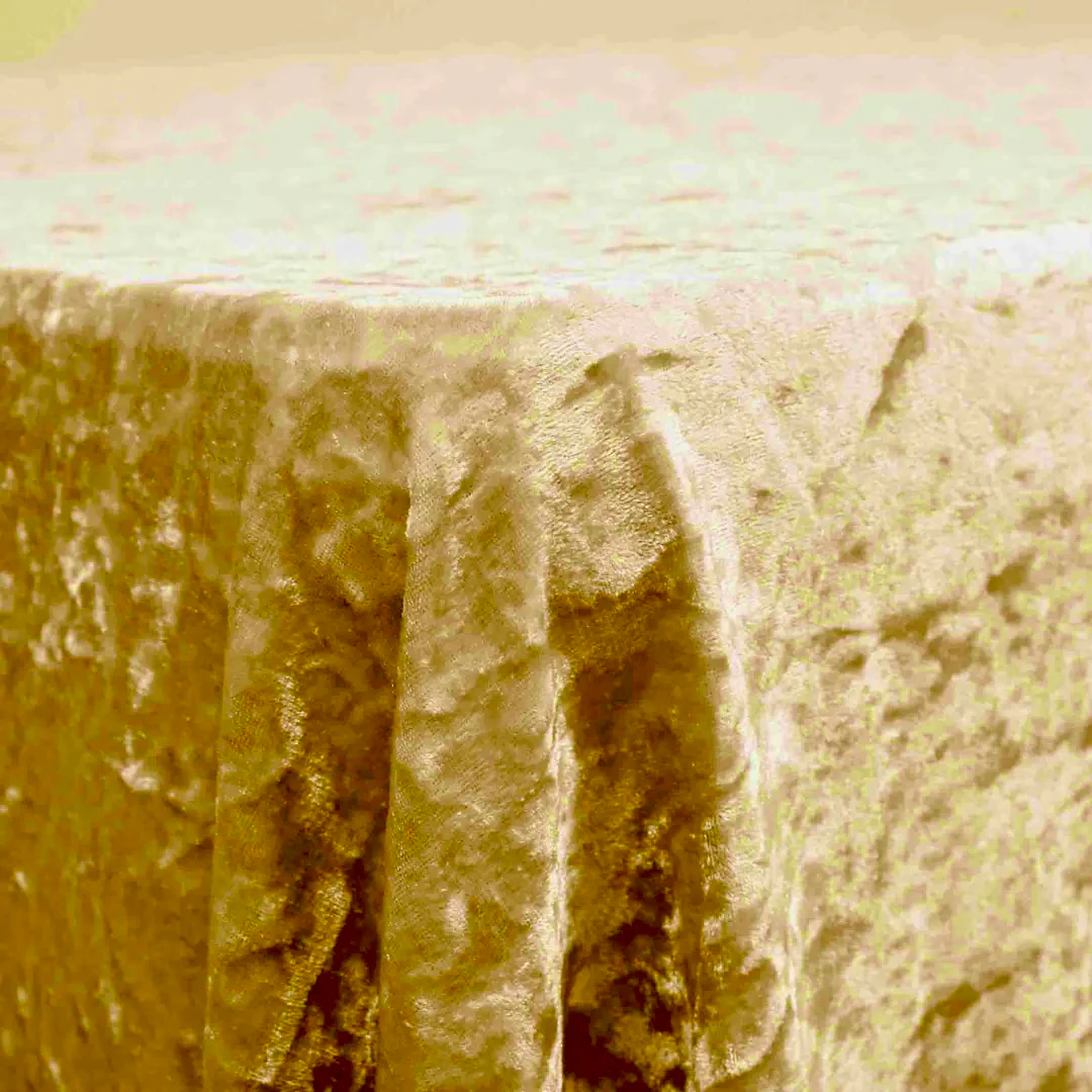 CLEARANCE Velvet Rectangle Tablecloth - Gold (153x259cm) - Image 3