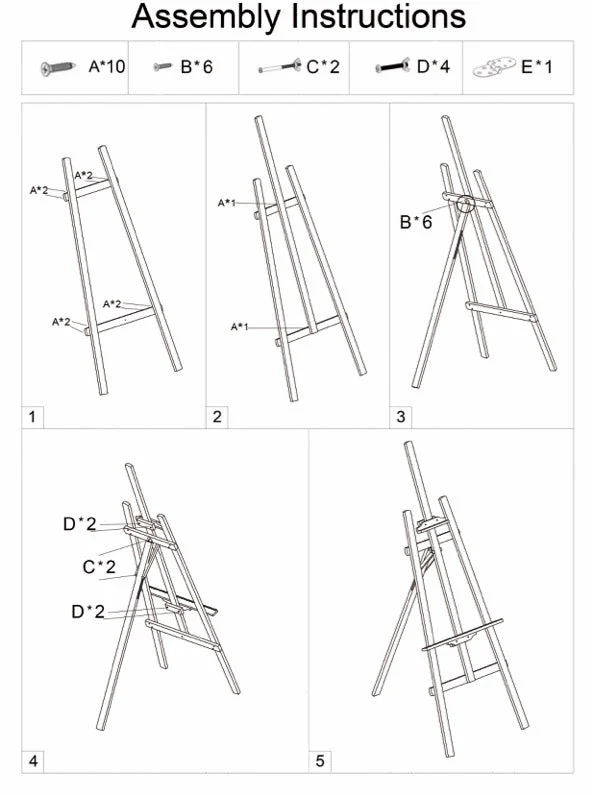 Timber Wedding Easel - Black (150cm) - Image 4