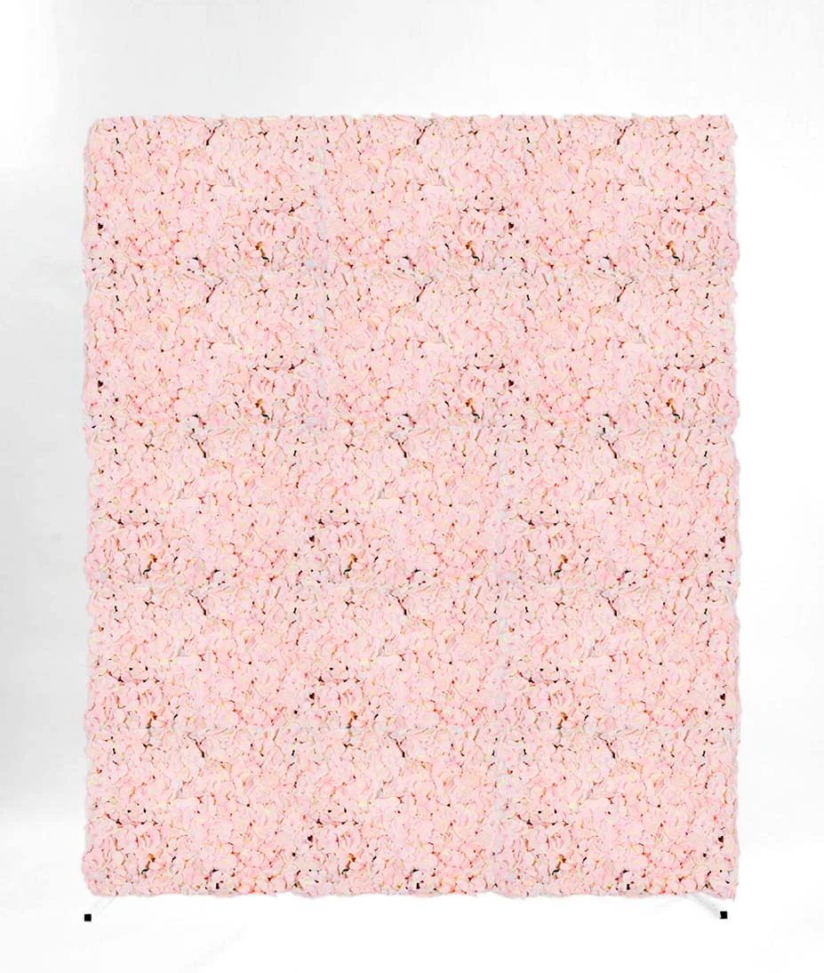 Flower Wall & Freestanding Frame Package - Blush Hydrangea / White Mesh Frame (2mx1.8m)