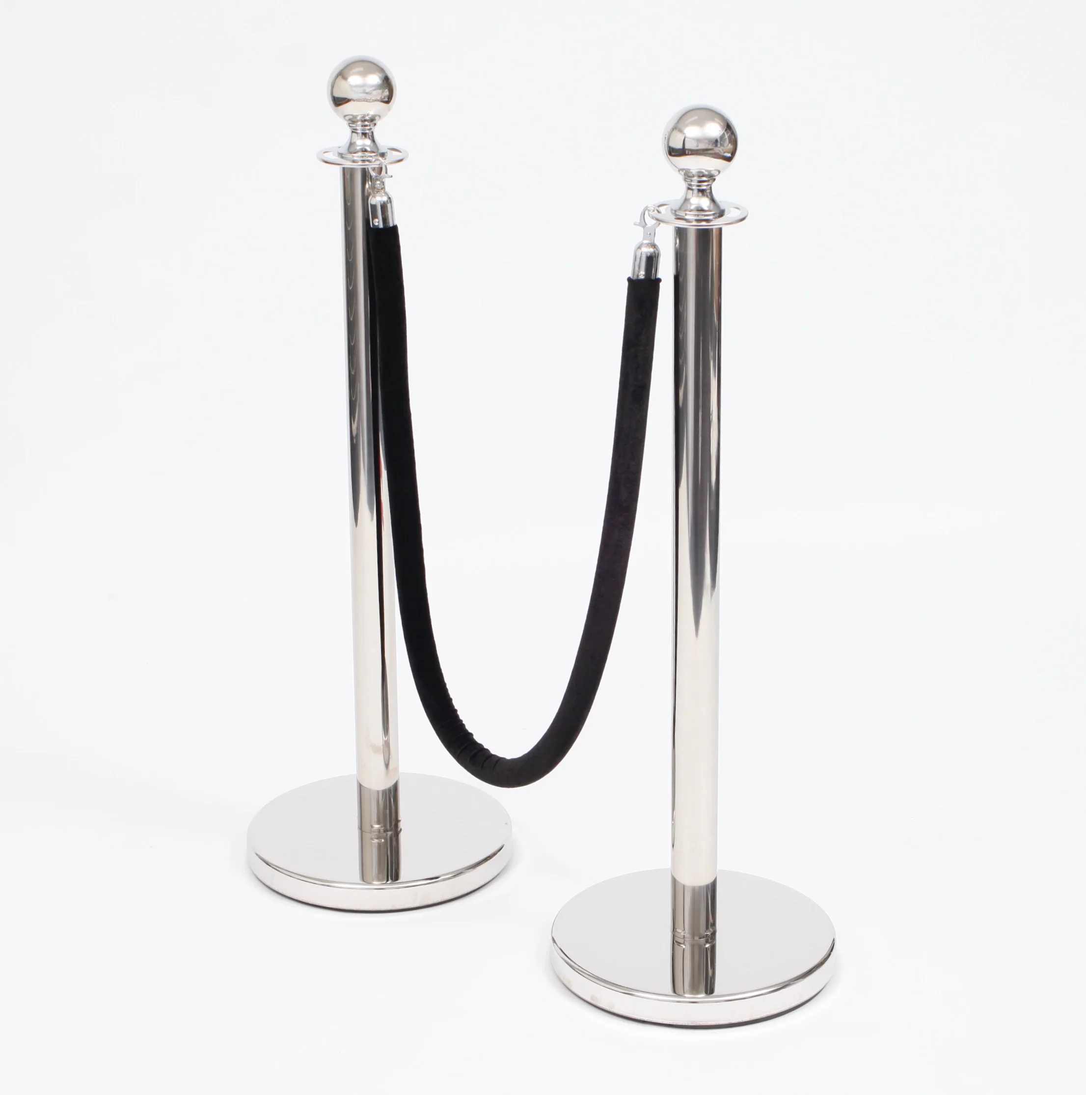 Bollard / Stanchion Pole & Base - Silver - Image 3