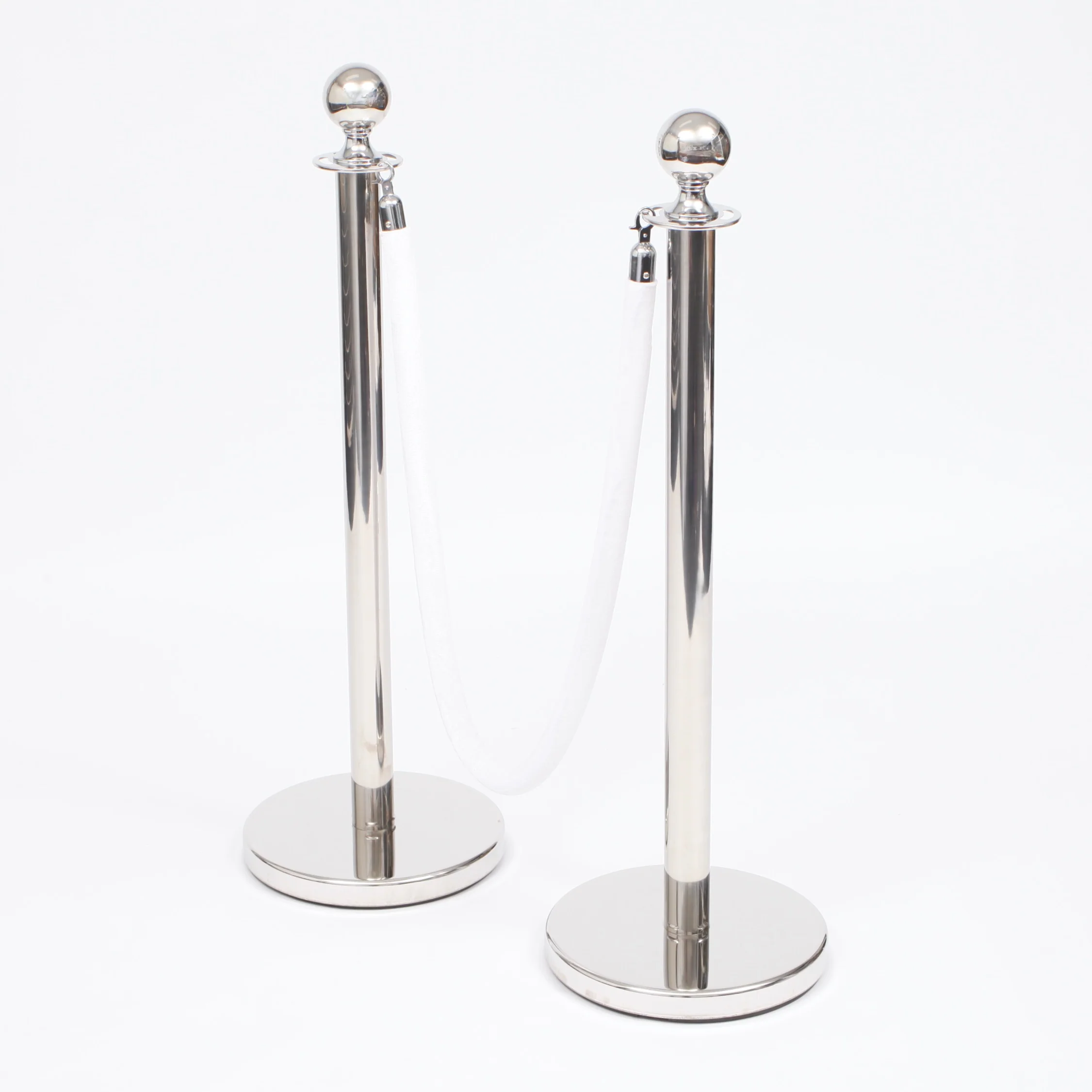 Bollard / Stanchion Pole & Base - Silver - Image 6