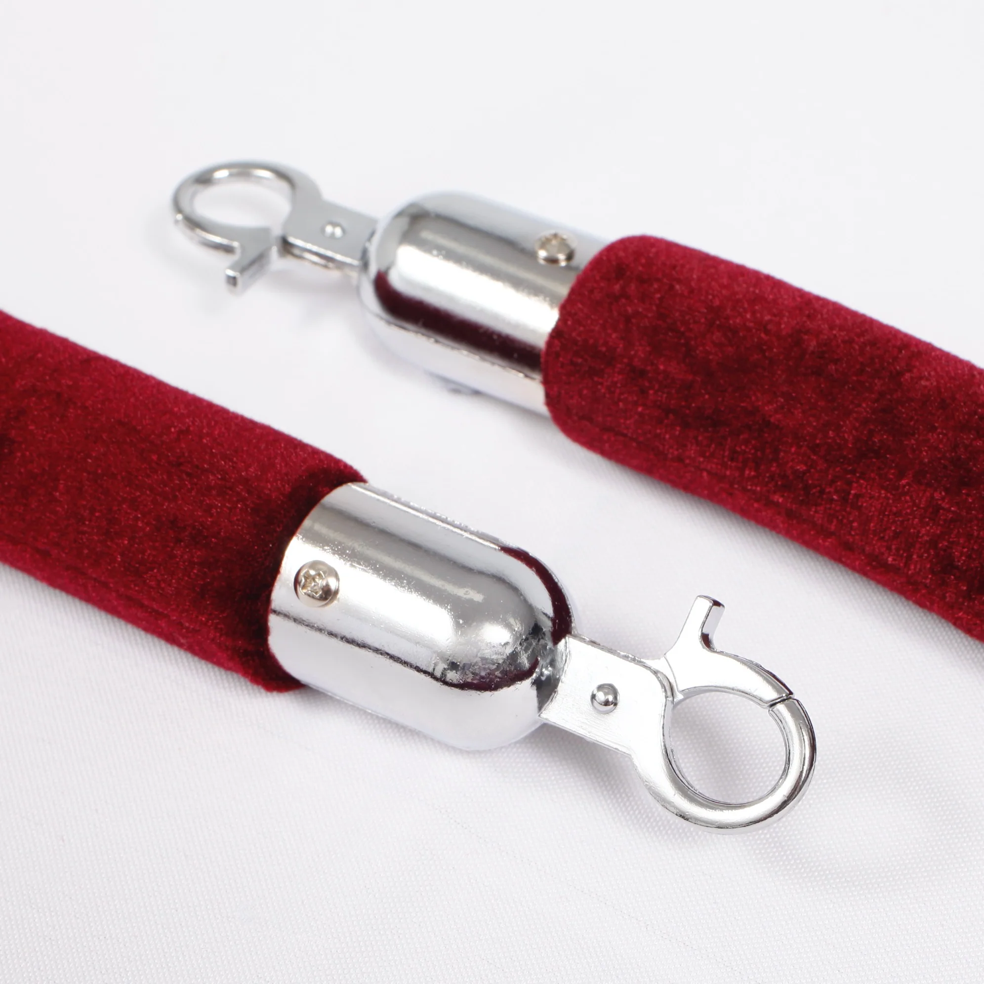 Bollard Velvet Rope - Burgundy (Silver Clips) - Image 2