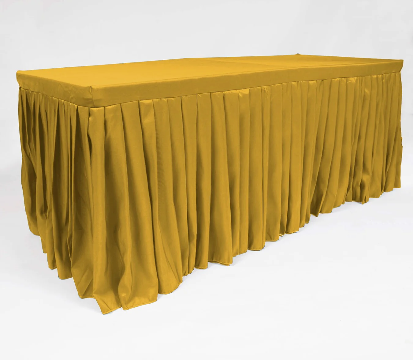 Fitted Tablecloth with Pleated Table Skirting - Bright Gold (6ft)