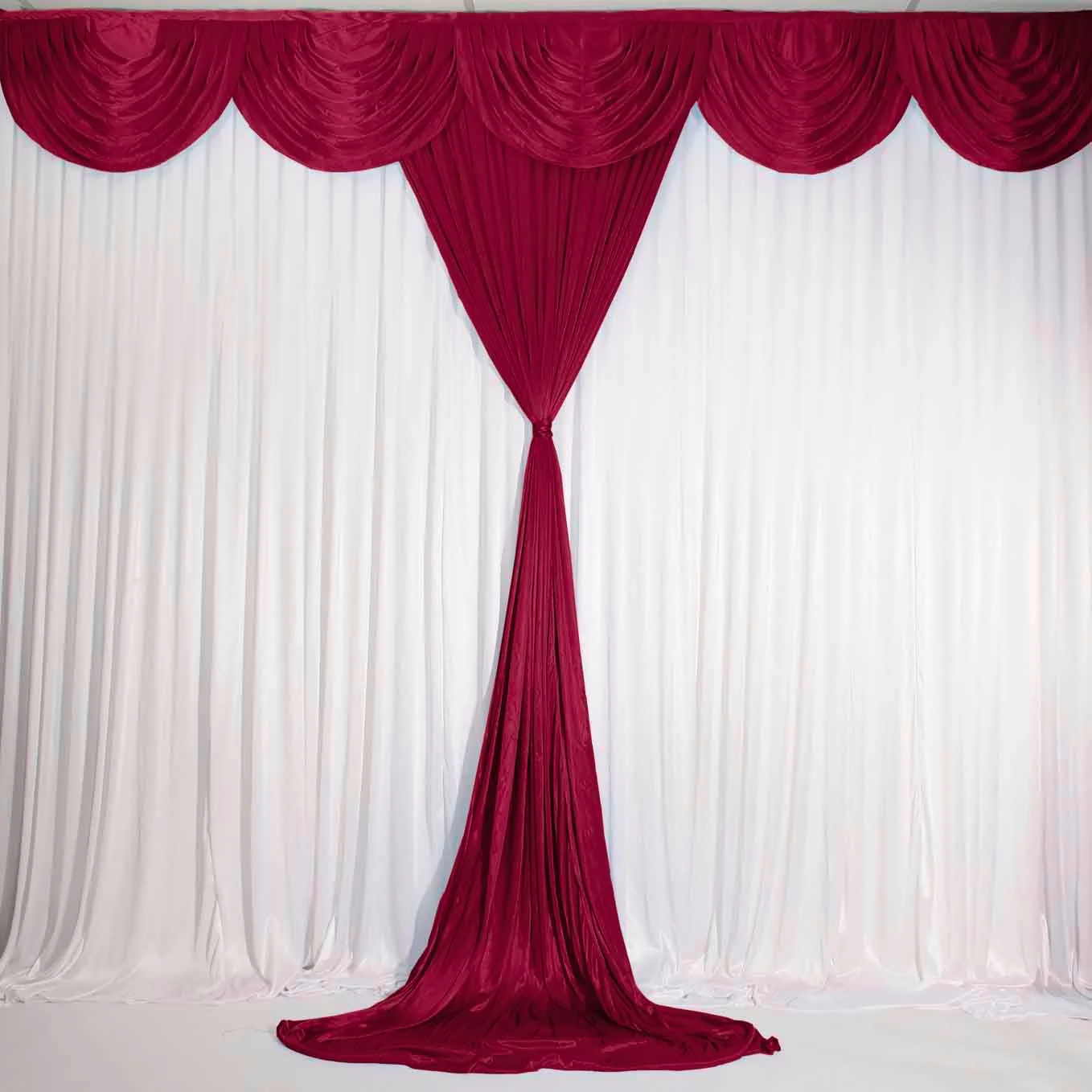 Ice Silk Satin Convertible Backdrop Panel - Burgundy (1x3m) - Image 3