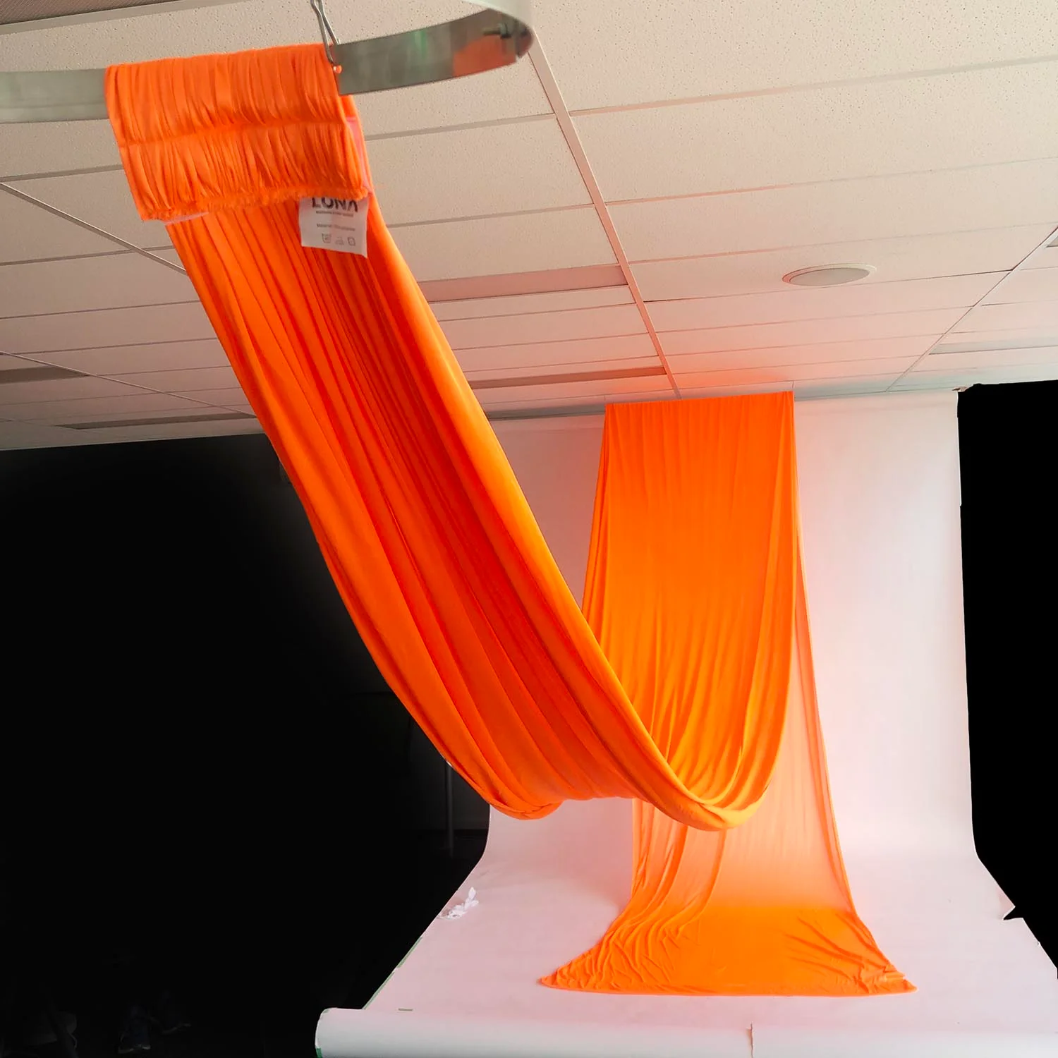 Ceiling Drape Ice Silk Satin - Black (10m) - Image 10