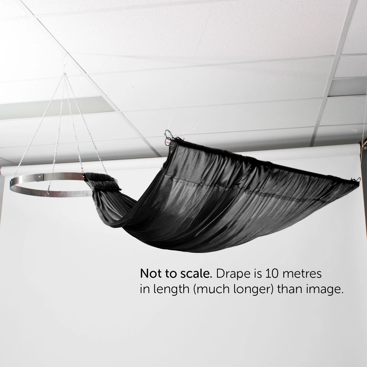 Ceiling Drape Ice Silk Satin - Black (10m) - Image 3