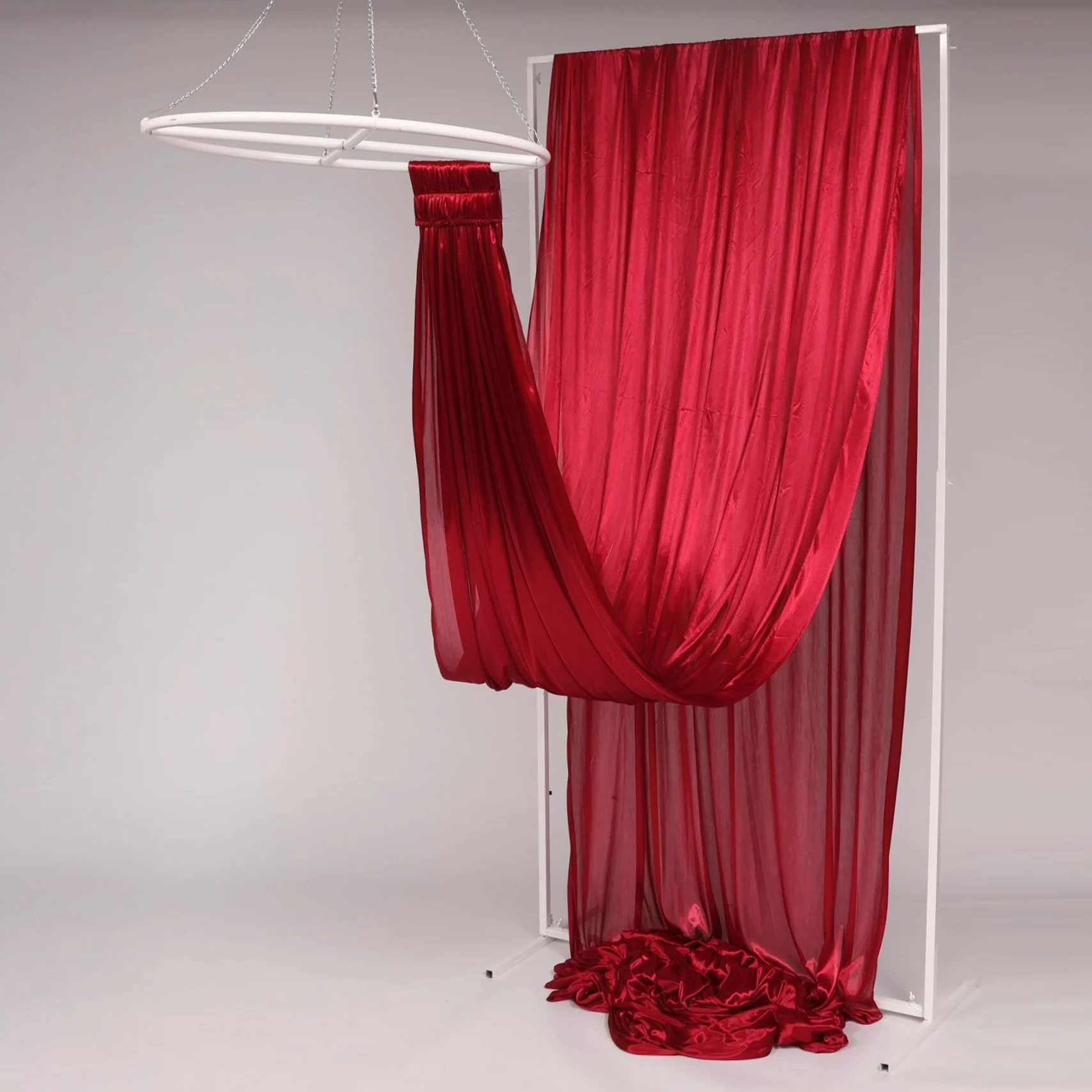 Ceiling Drape Ice Silk Satin - Burgundy (10m) - Image 2