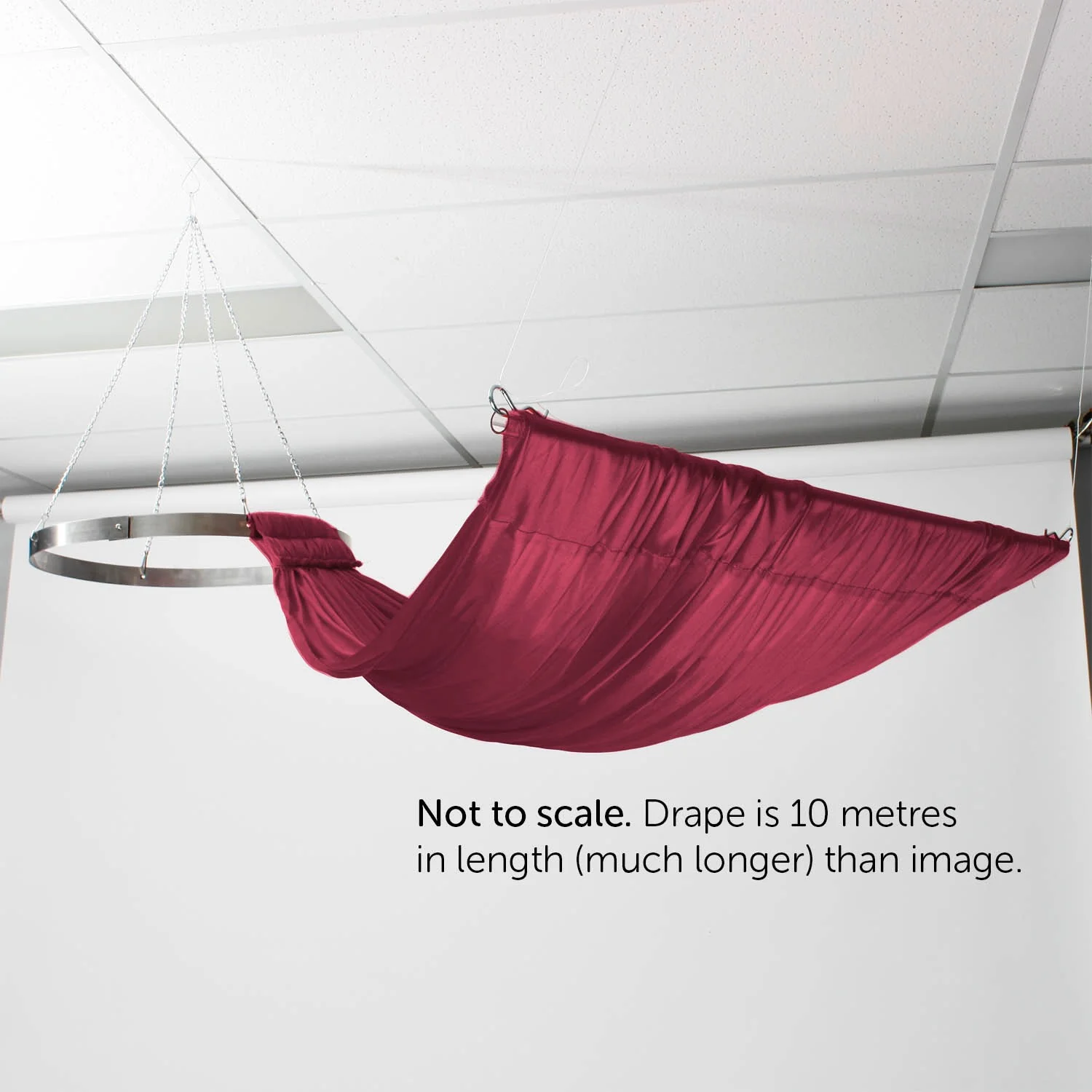 Ceiling Drape Ice Silk Satin - Burgundy (10m) - Image 3