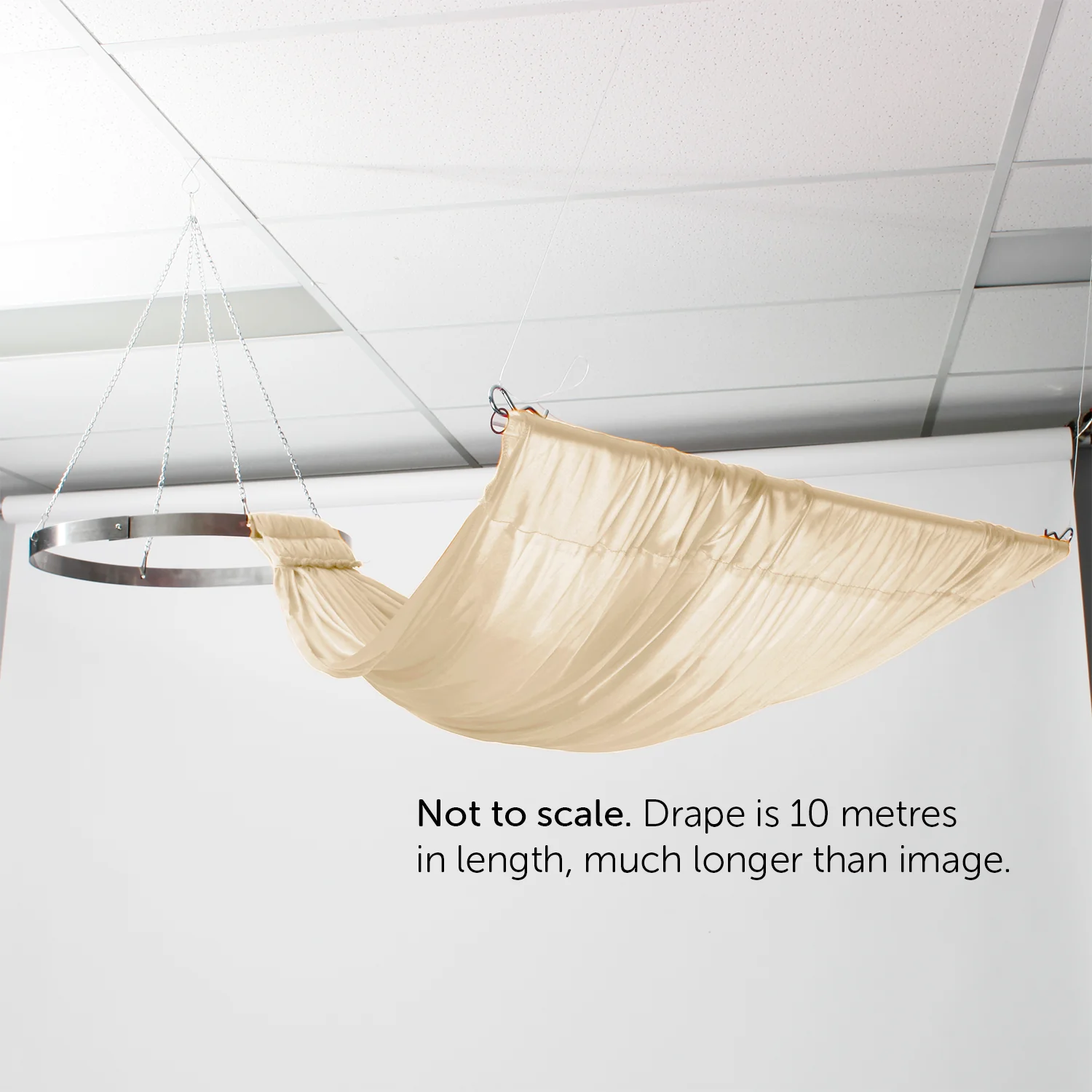 Ceiling Drape Ice Silk Satin - Ivory (10m) - Image 3