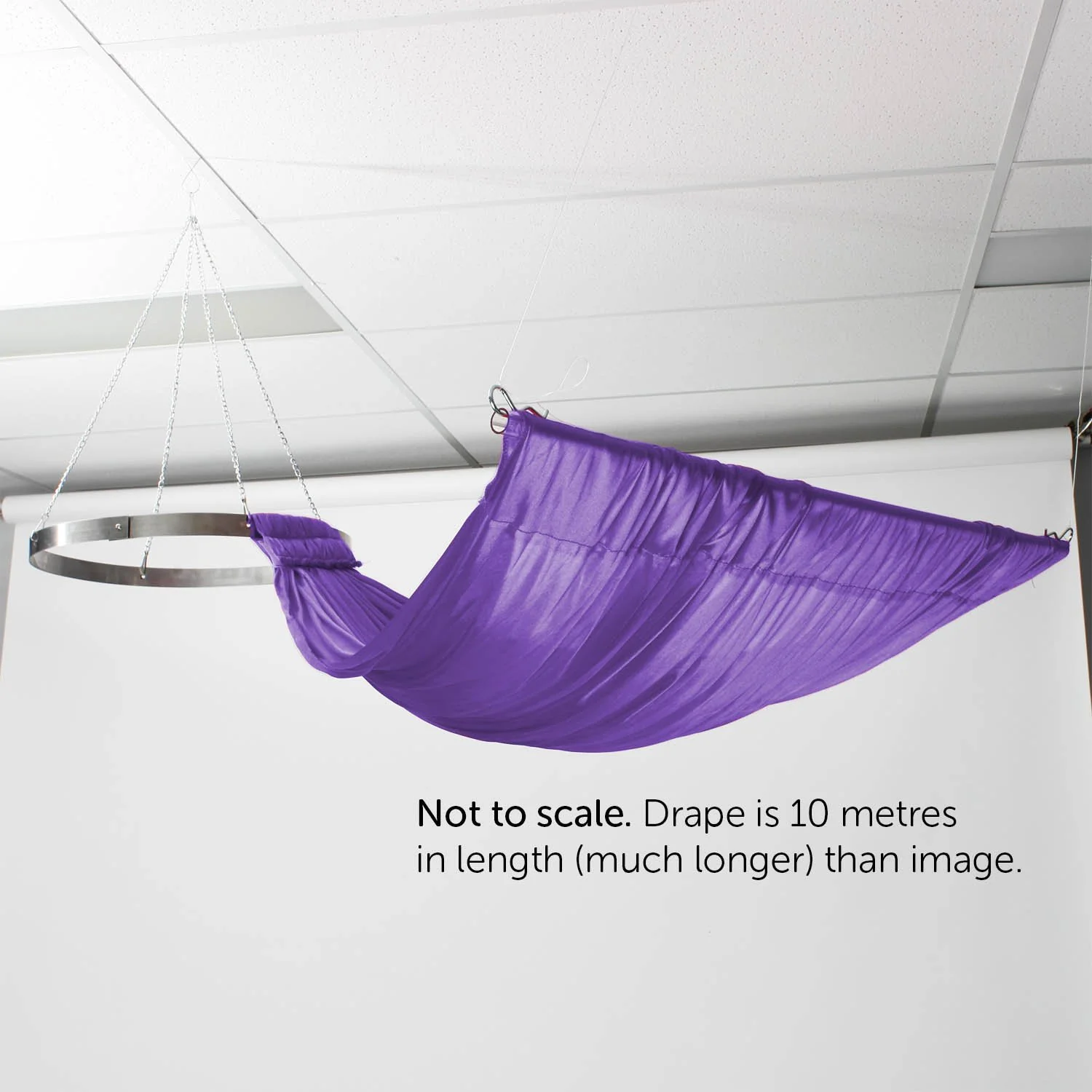 CLEARANCE Ceiling Drape Ice Silk Satin - Purple (10m) - Image 3