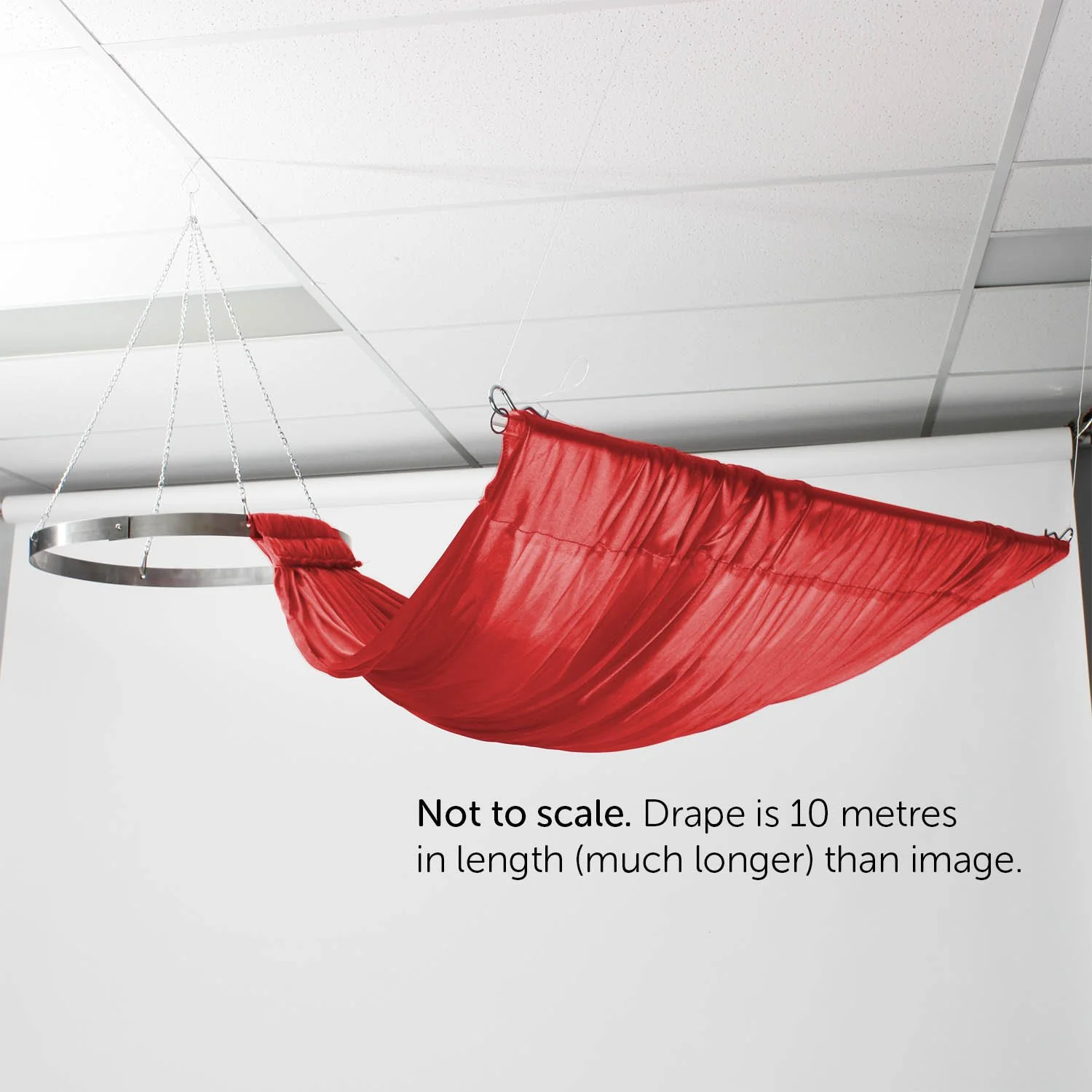 Ceiling Drape Ice Silk Satin - Red (10m) - Image 3