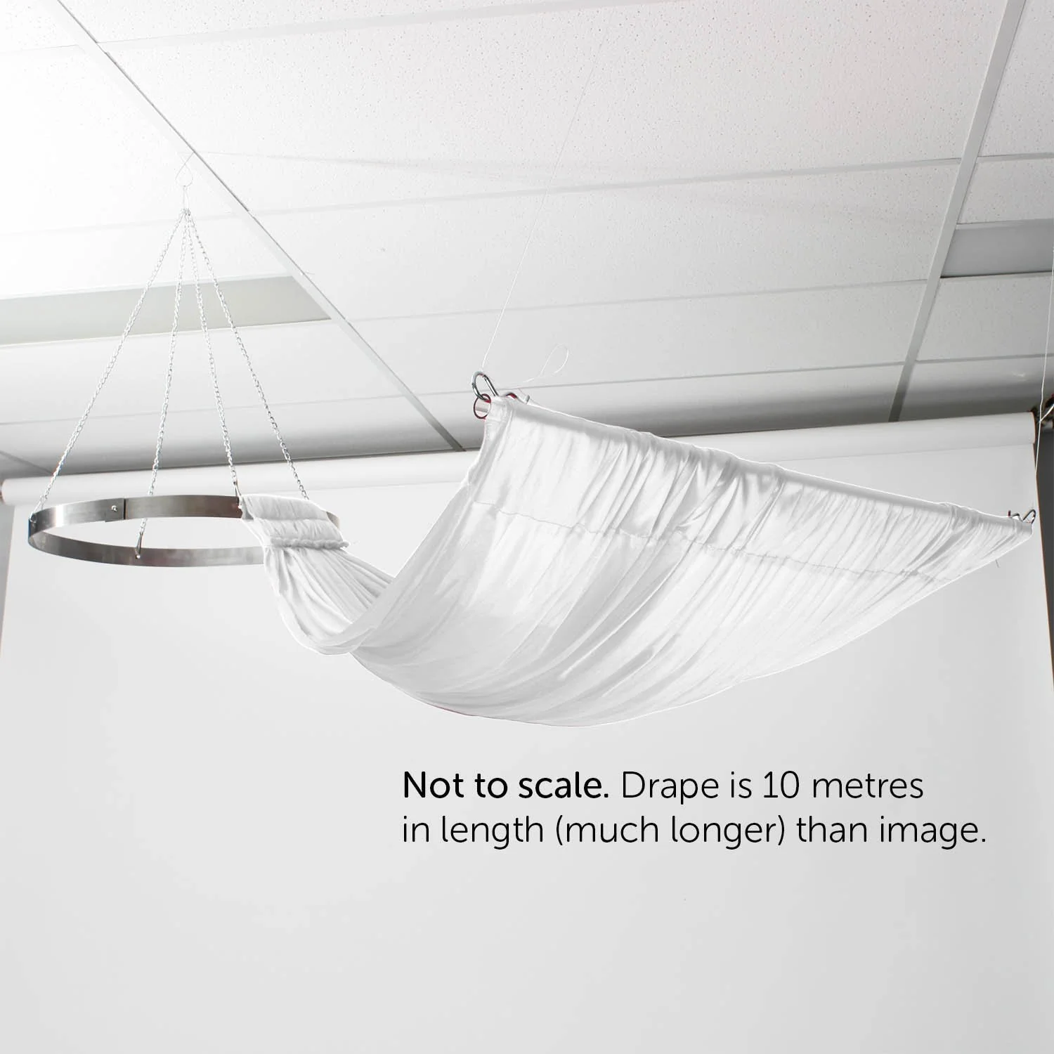 Ceiling Drape Ice Silk Satin - White (10m) - Image 3