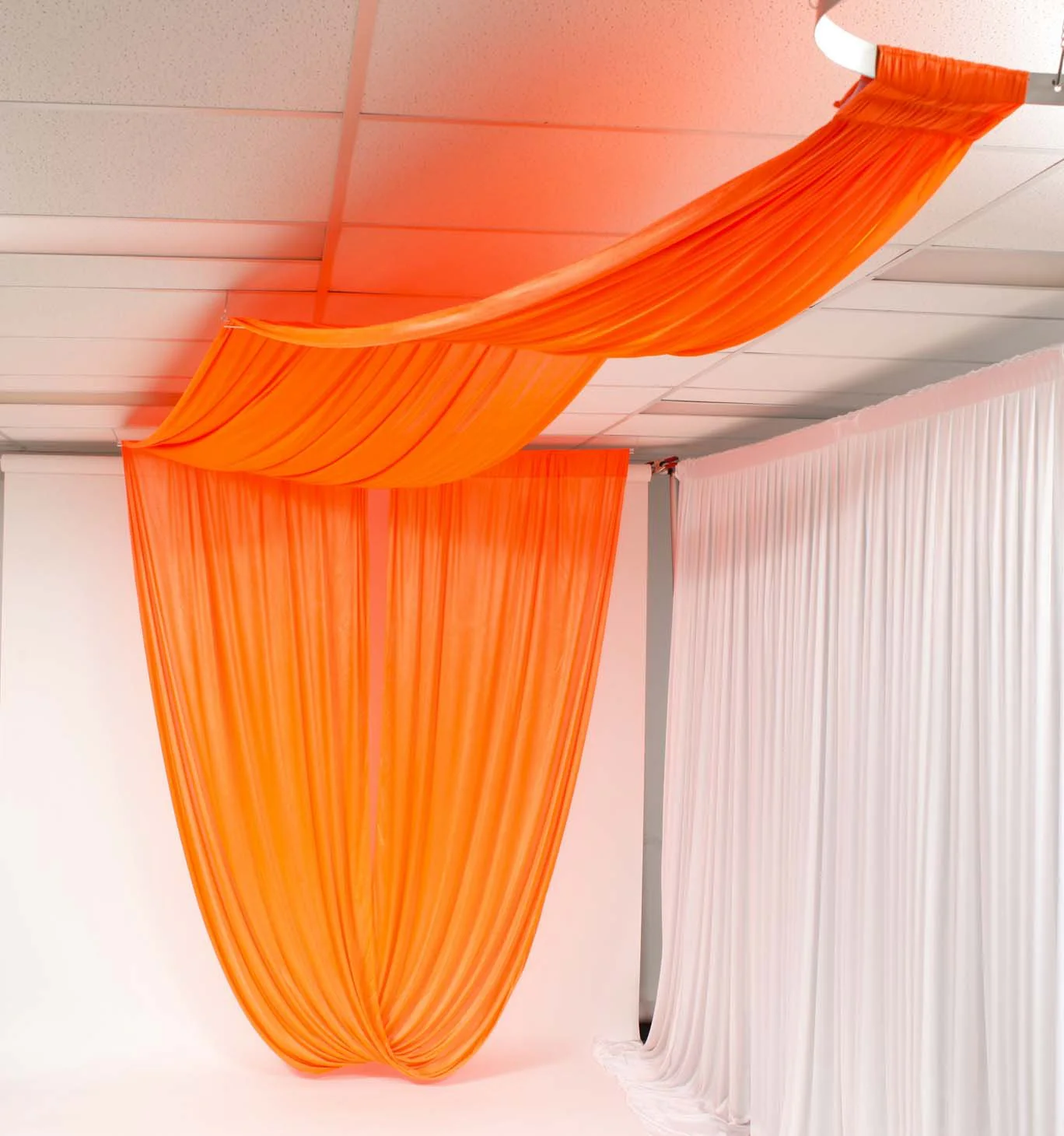 Ceiling Drape Ice Silk Satin - White (10m) - Image 5