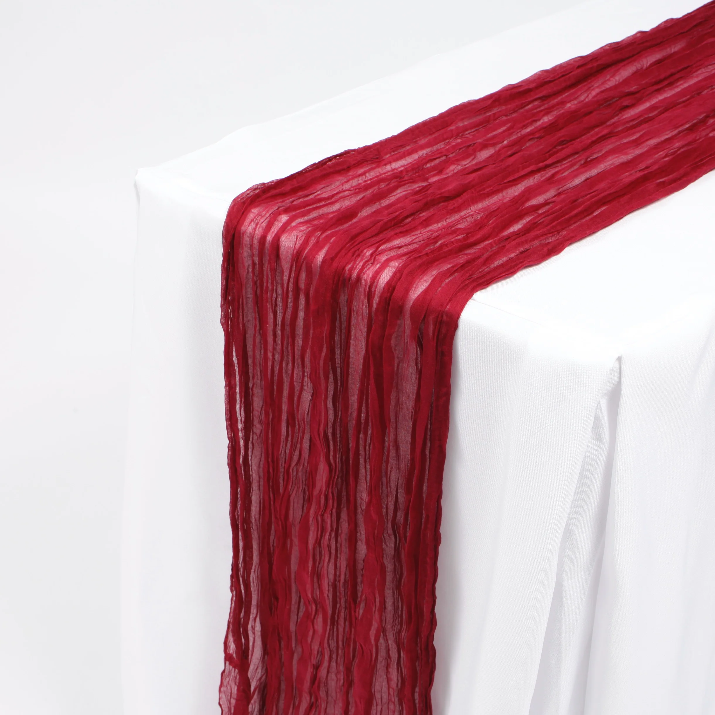 Cheesecloth Table Runner - Burgundy - Image 3