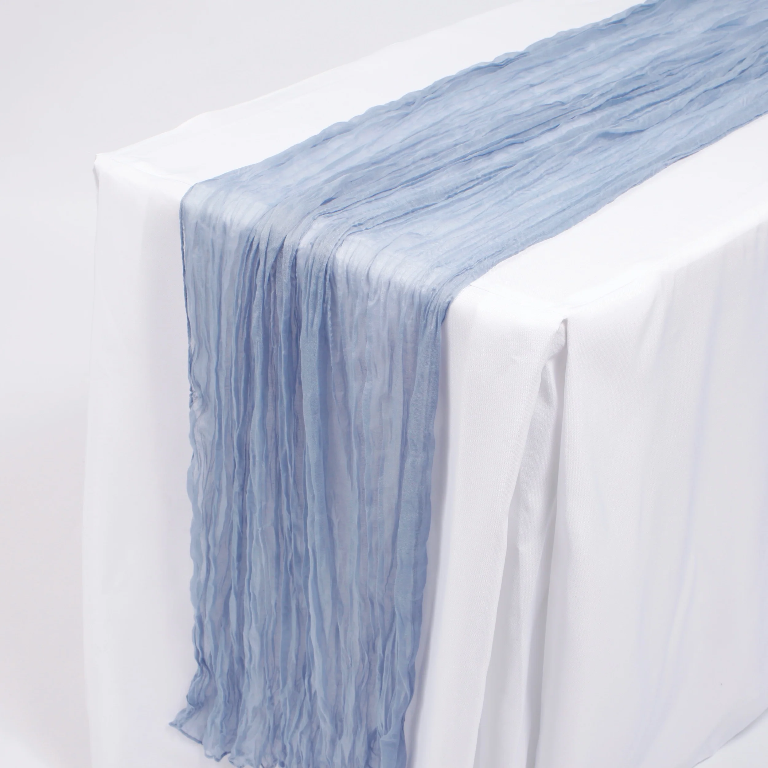 Cheesecloth Table Runner - Dusty Blue - Image 3