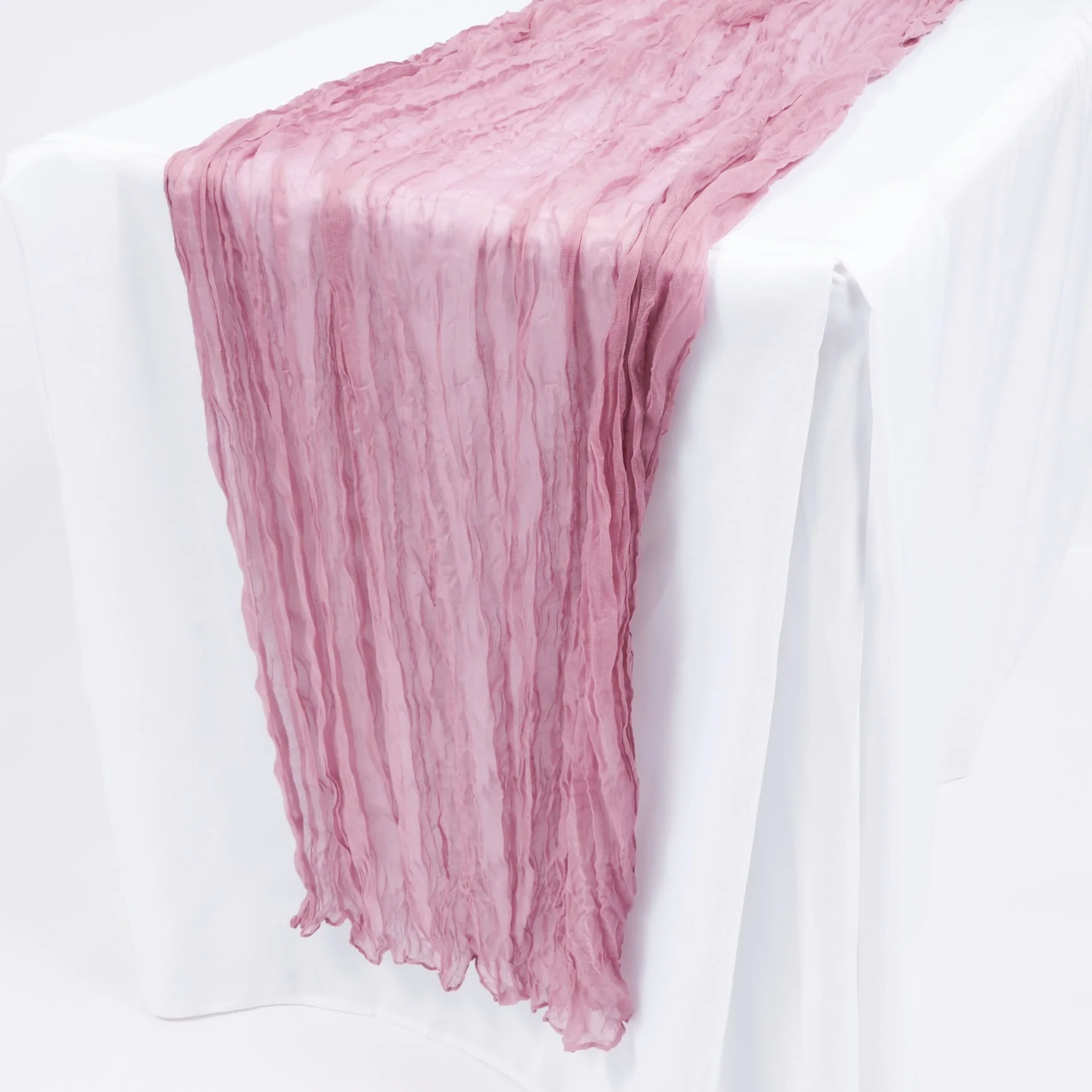 Cheesecloth Table Runner - Mauve - Image 3