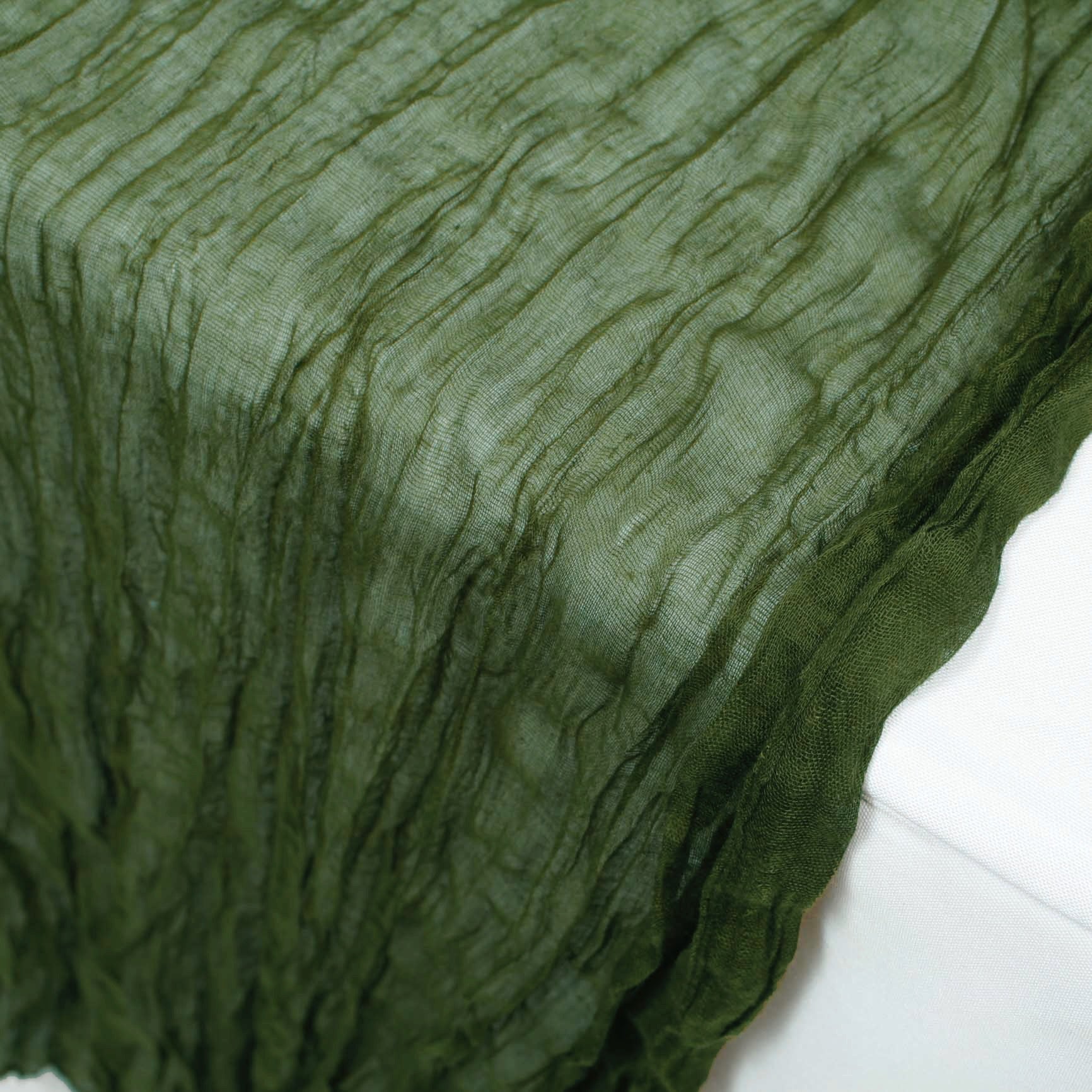 Cheesecloth Table Runner - Olive Green - Image 2