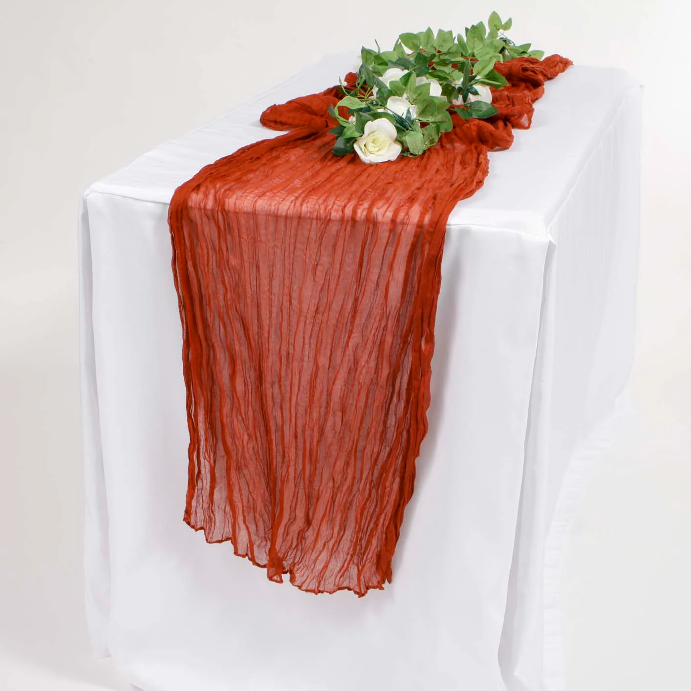 Cheesecloth Table Runner - Rust - Image 4
