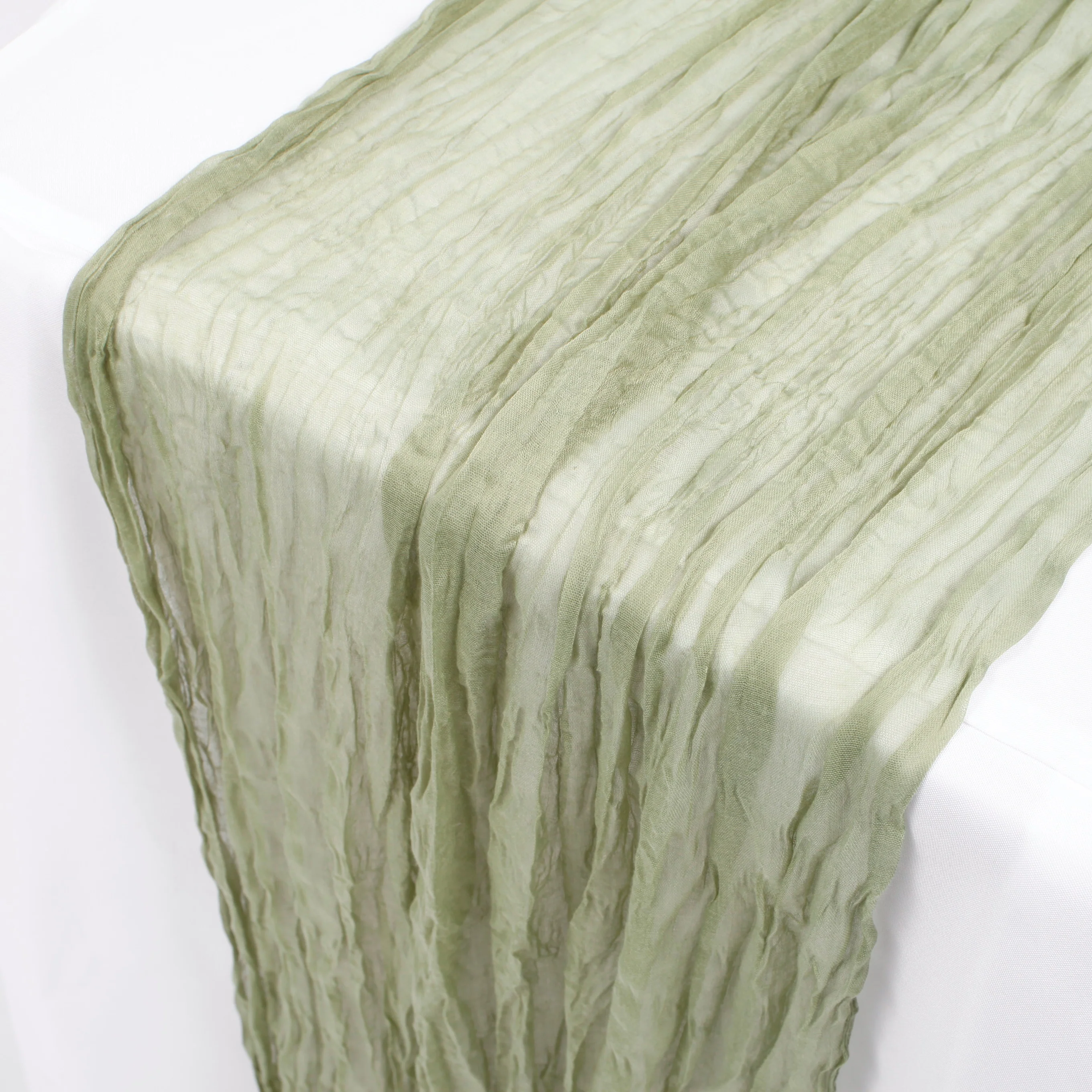 Cheesecloth Table Runner - Sage - Image 2