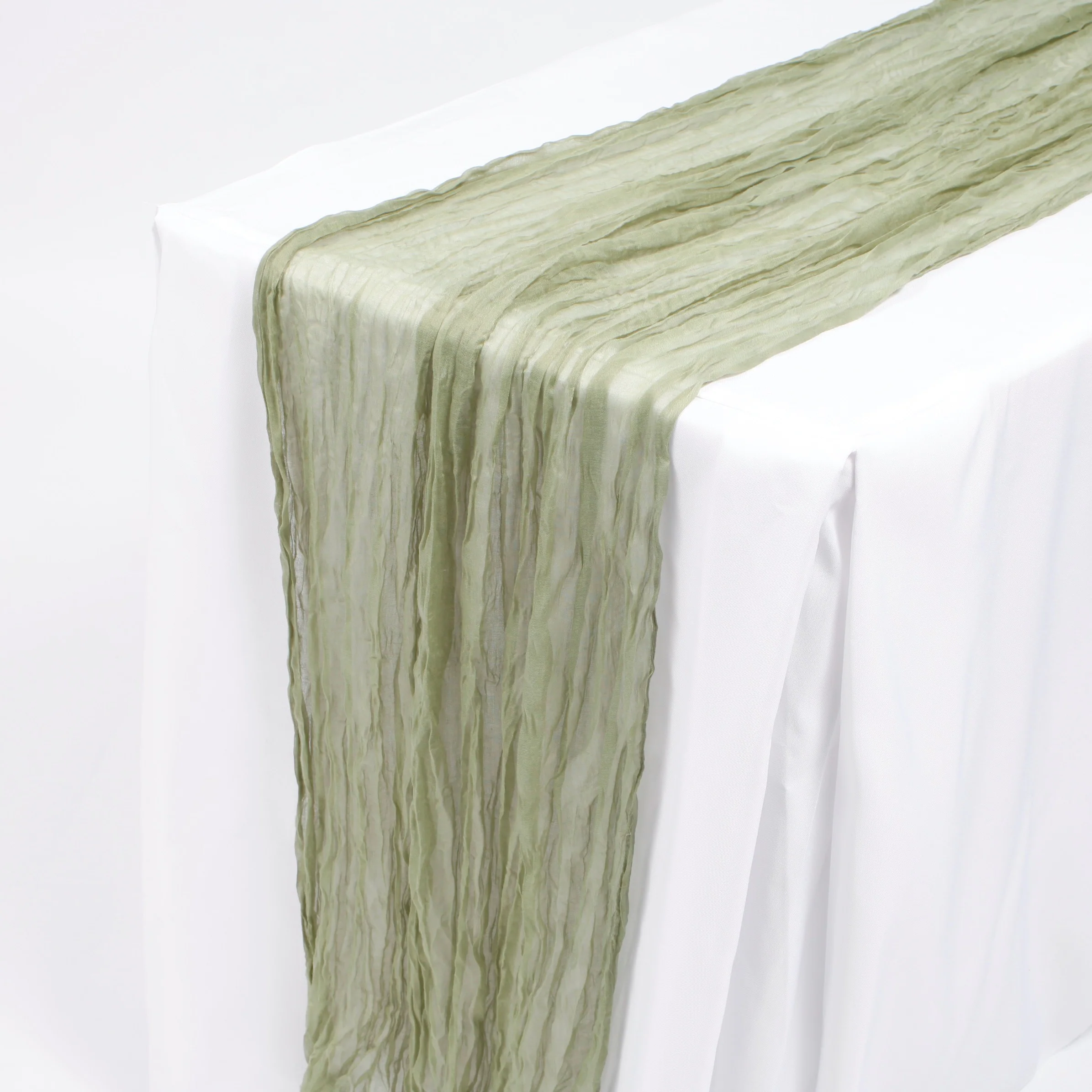 Cheesecloth Table Runner - Sage - Image 3