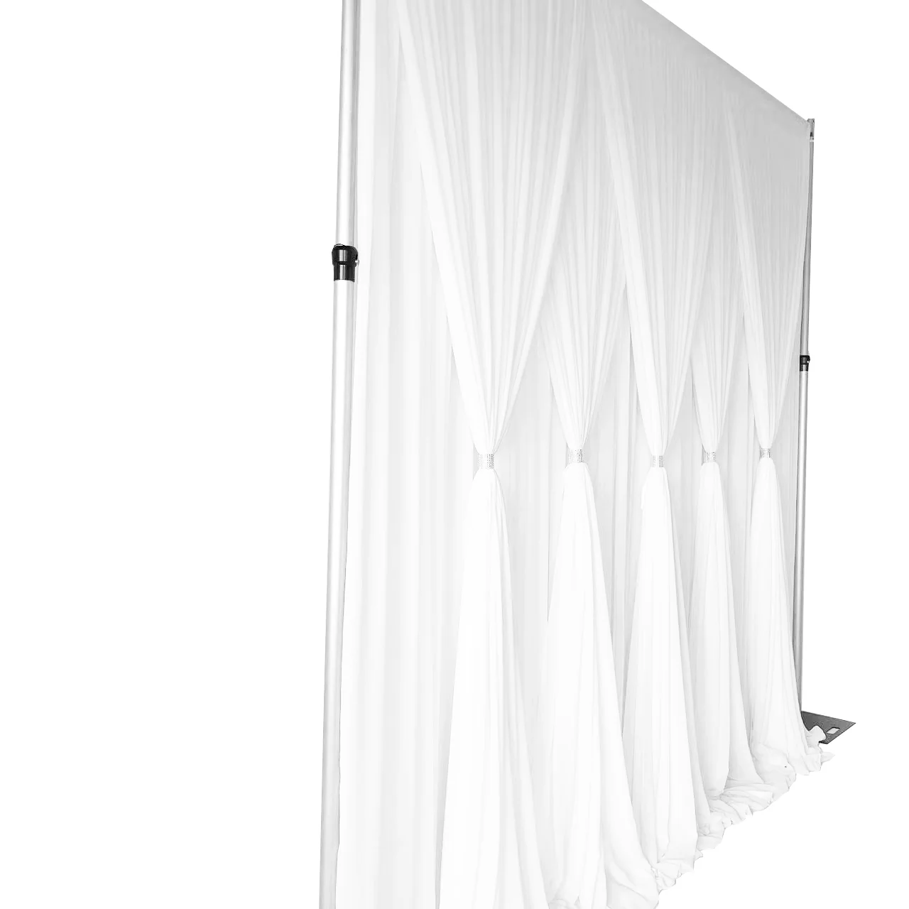 Chiffon Draping Backdrop Curtain - White On White (3x3m) - Image 3