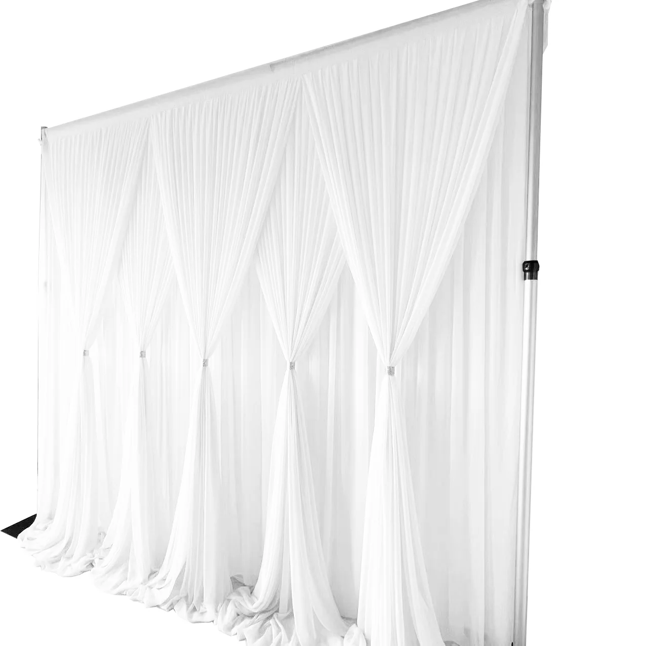 Chiffon Draping Backdrop Curtain - White On White (3x3m) - Image 4