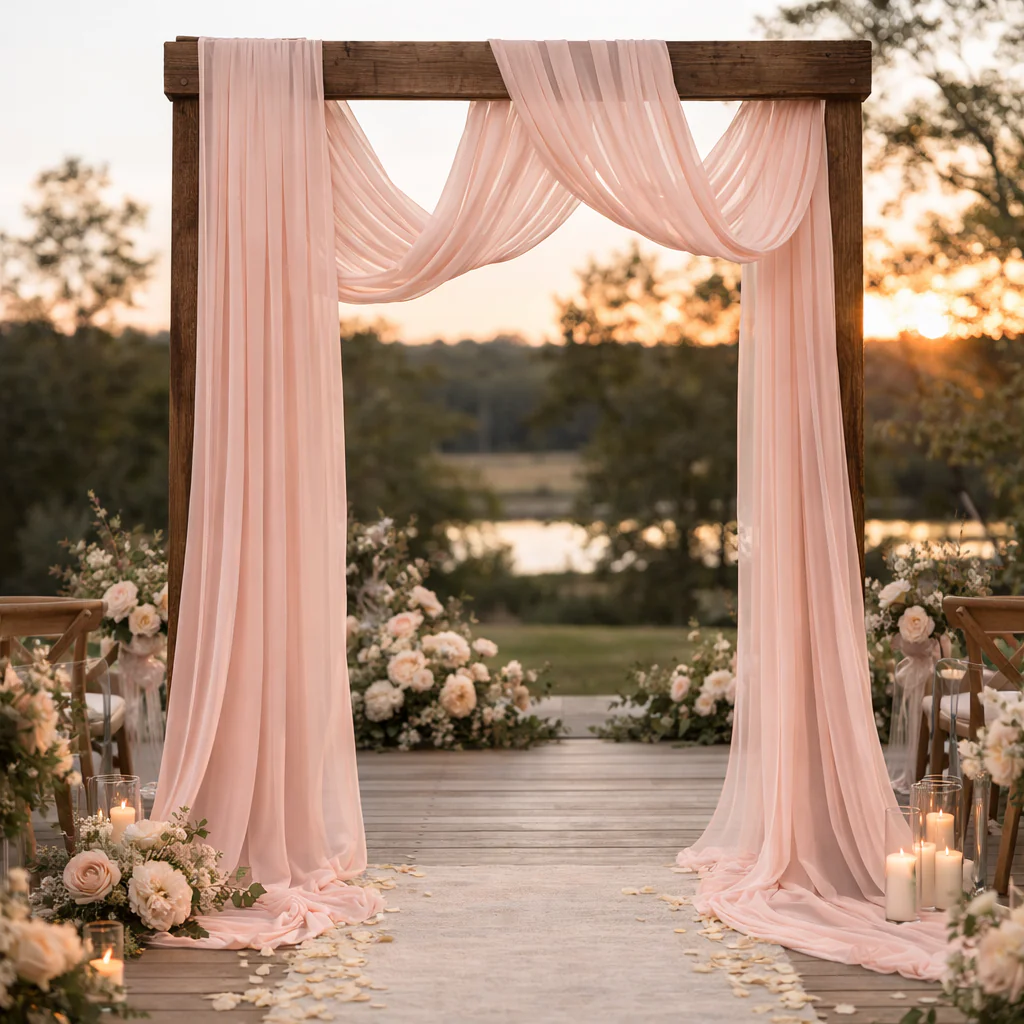 Chiffon Fabric - Blush (1.5x10m) - Image 2