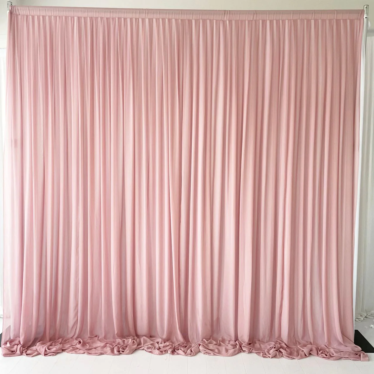 Chiffon Layered Backdrop Curtain - Blush & White (3x3m)