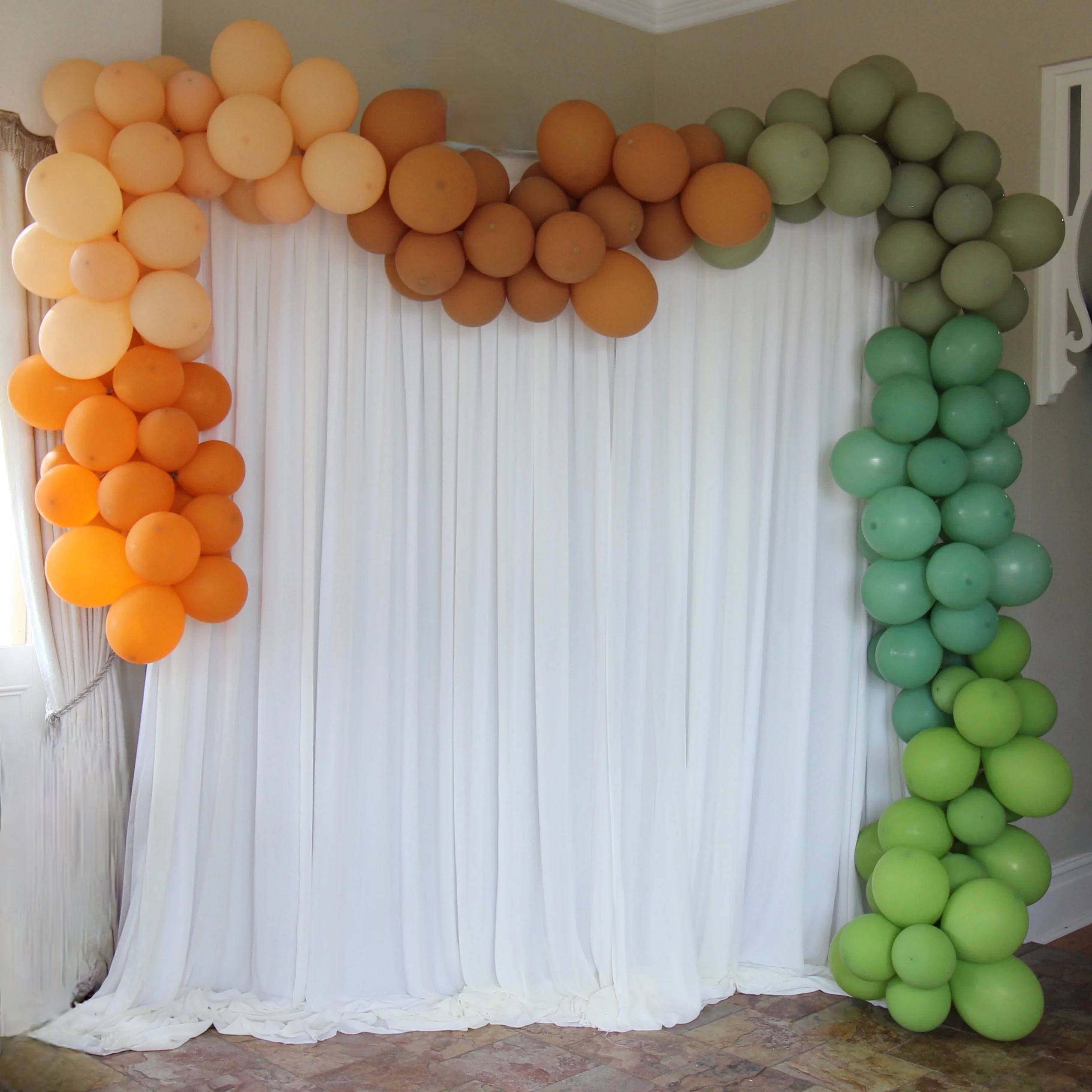 Chiffon Layered Backdrop Curtain - Ivory & White (3x3m) - Image 5
