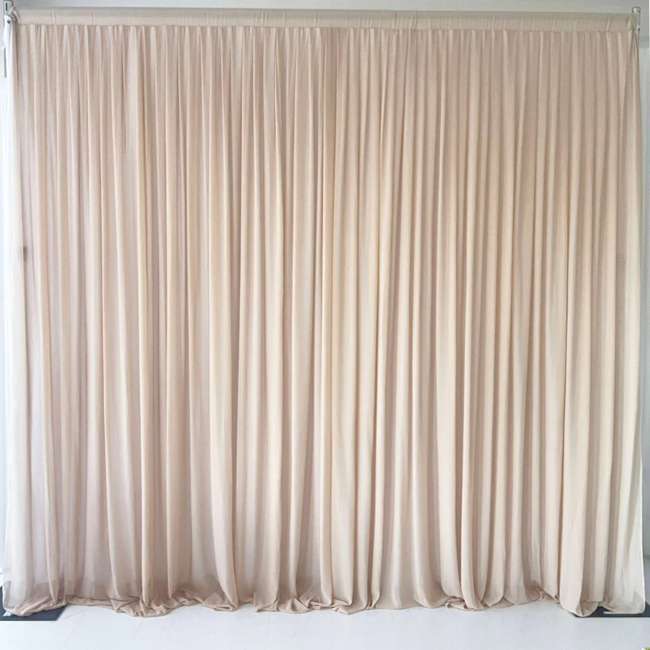 Chiffon Layered Backdrop Curtain - Taupe & White (3x3m)