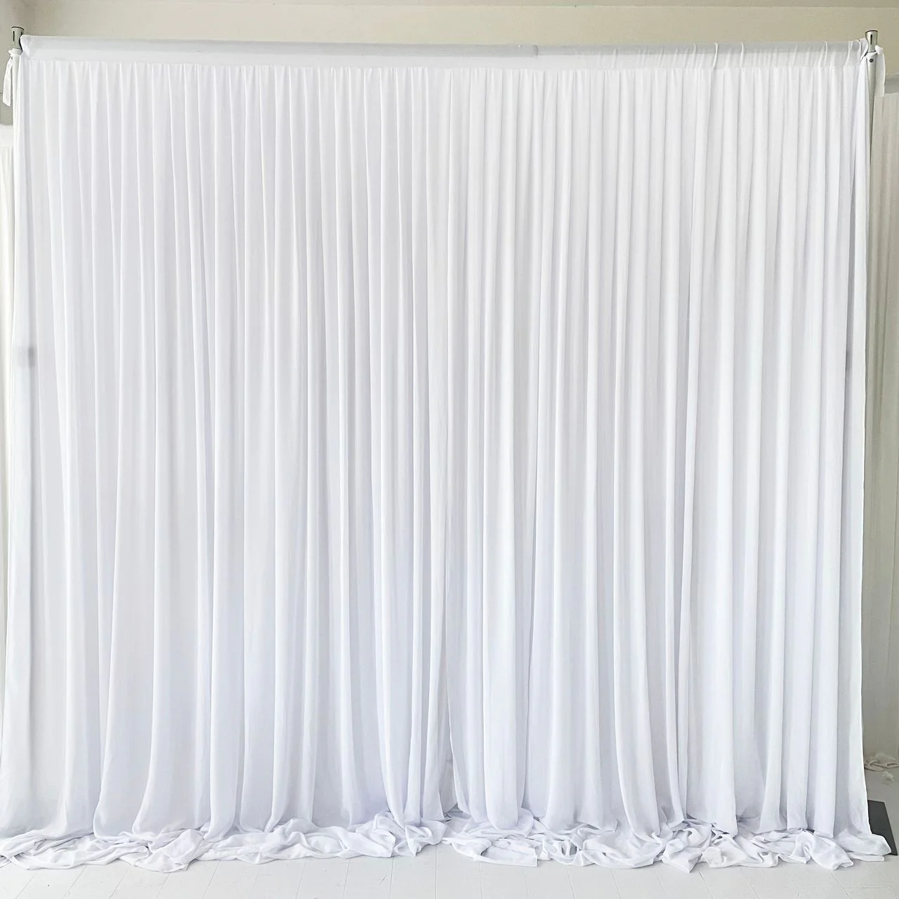 Chiffon Layered Backdrop Curtain - White (3x3m)