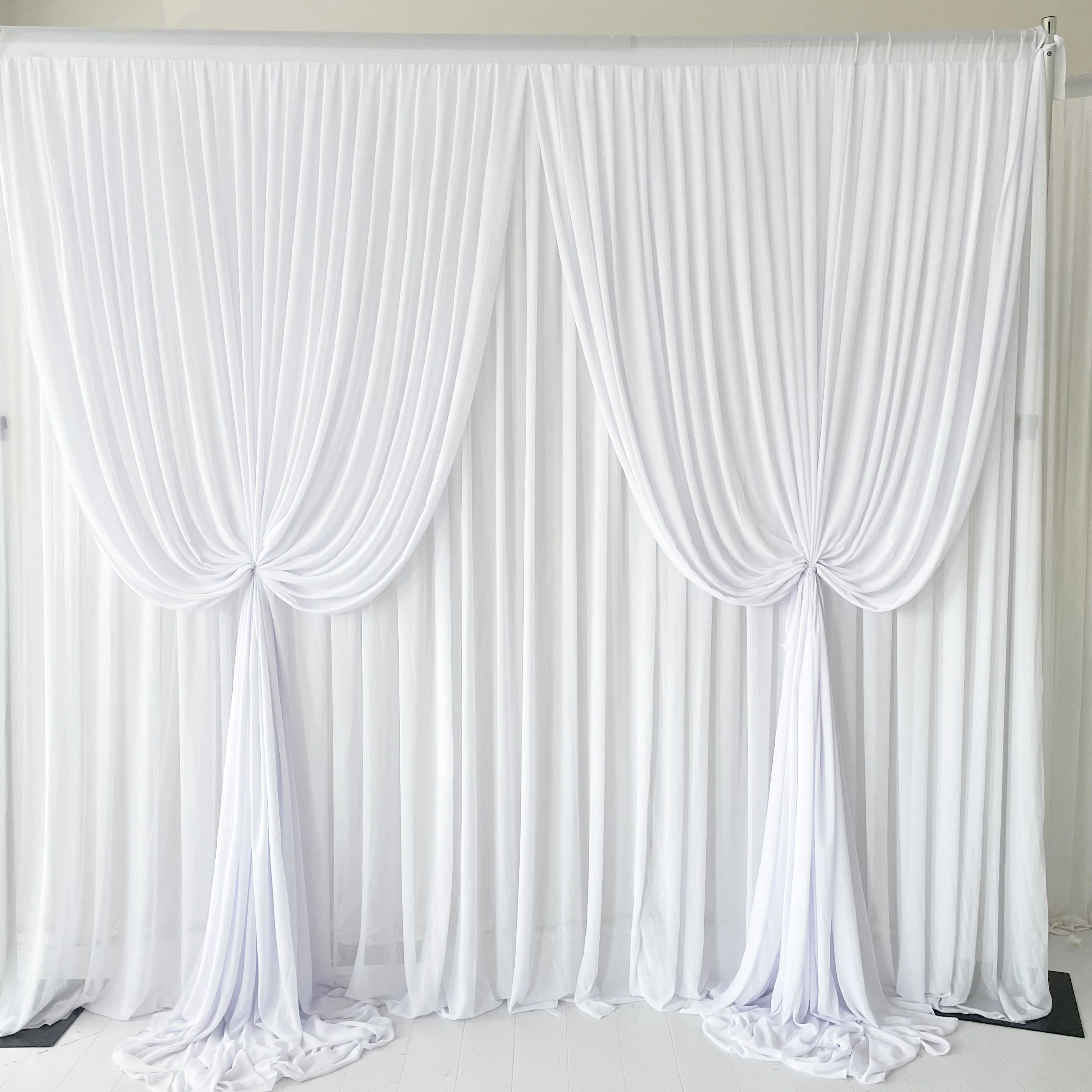 Chiffon Layered Backdrop Curtain - White (3x3m) - Image 2