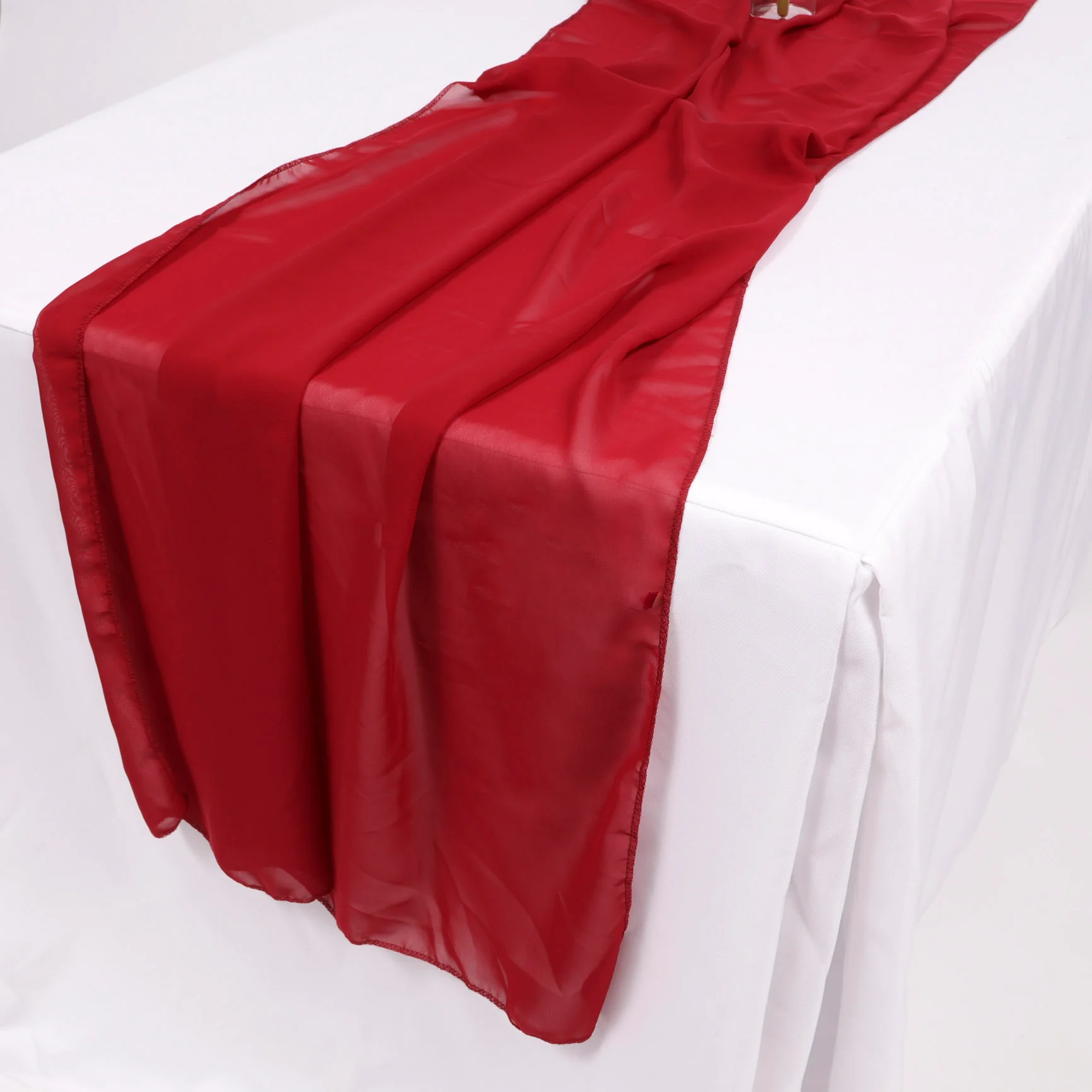 Chiffon Table Runner - Burgundy - Image 2