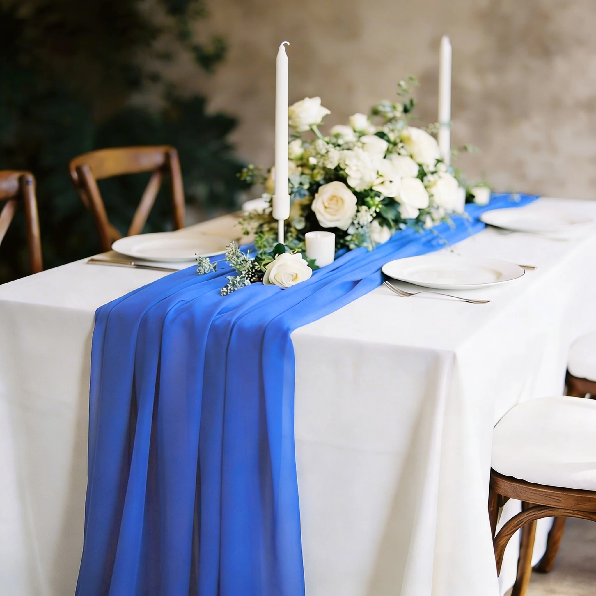 Chiffon Table Runner - Royal Blue