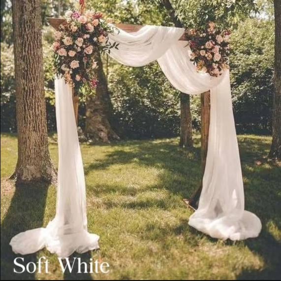 Sheer Stretch Crepe Chiffon Fabric - White (1.6x28m) - Image 6
