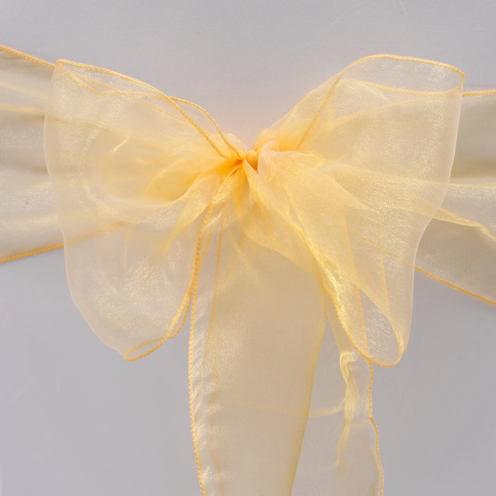 CLEARANCE Organza Chair Sashes - Golden Yellow - Image 3
