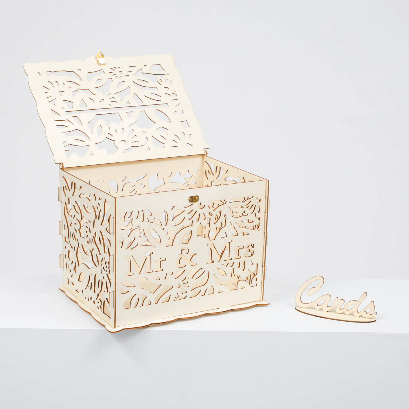 CLEARANCE Wishing Well Wedding Card Box - Mr & Mrs Floral