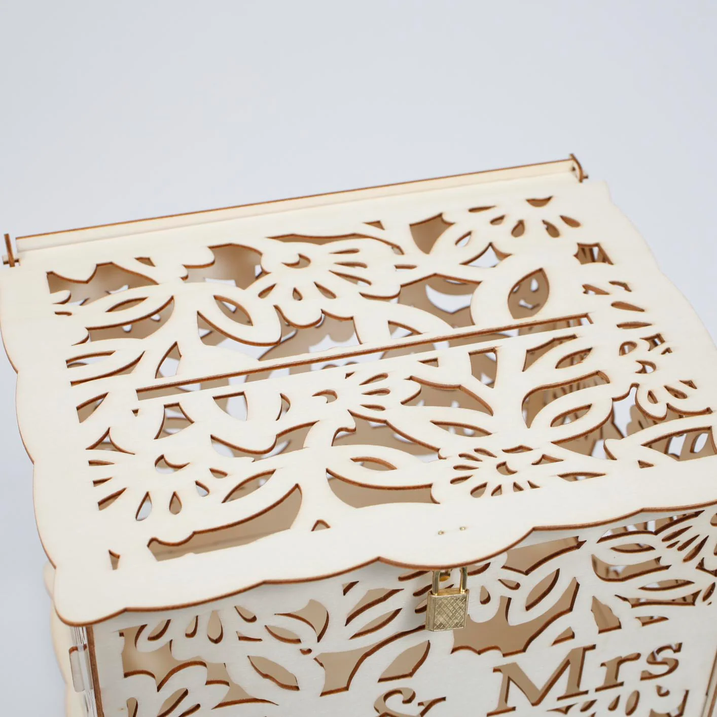 CLEARANCE Wishing Well Wedding Card Box - Mr & Mrs Floral - Image 5