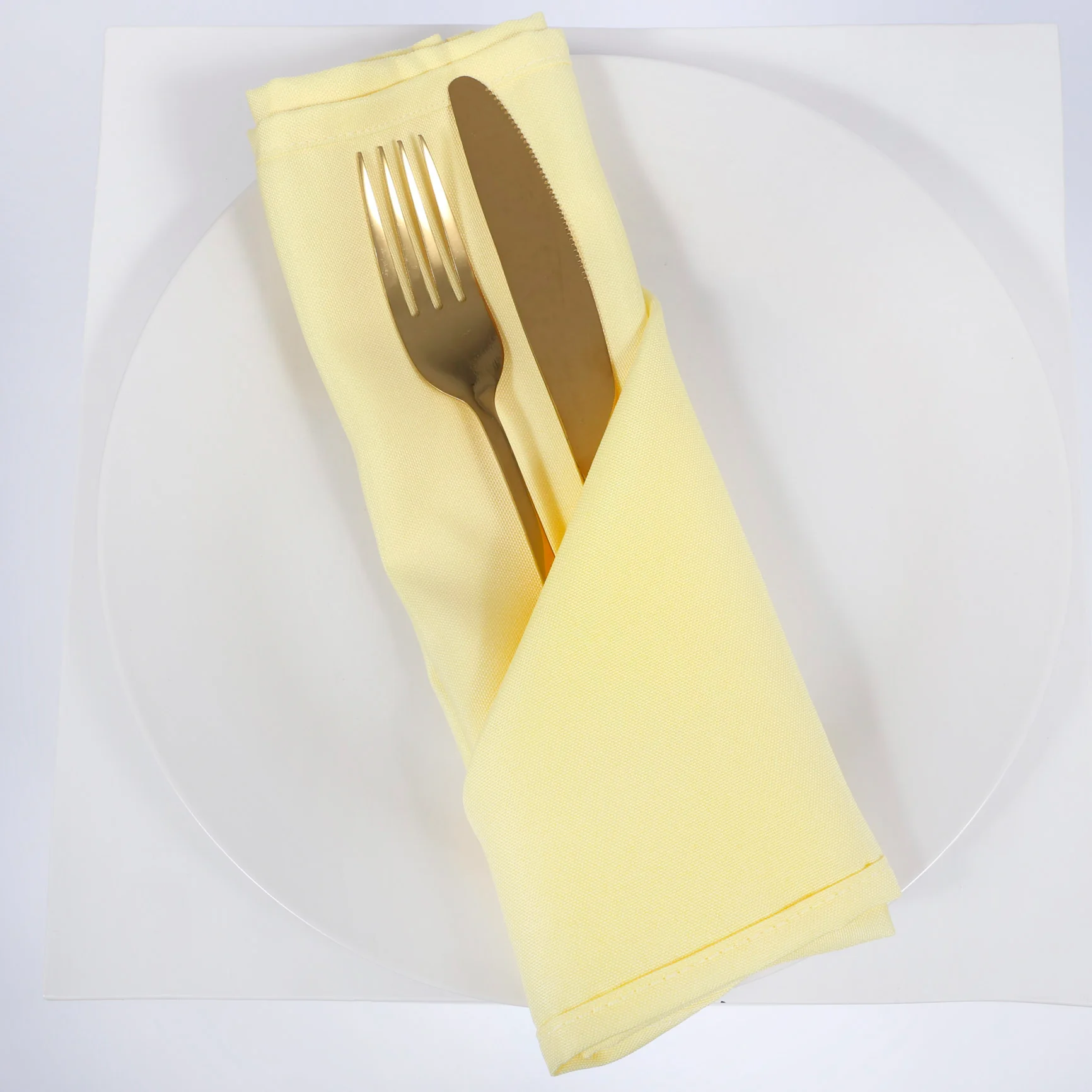 Cloth Napkins - Pale Yellow (50x50cm) - Image 2